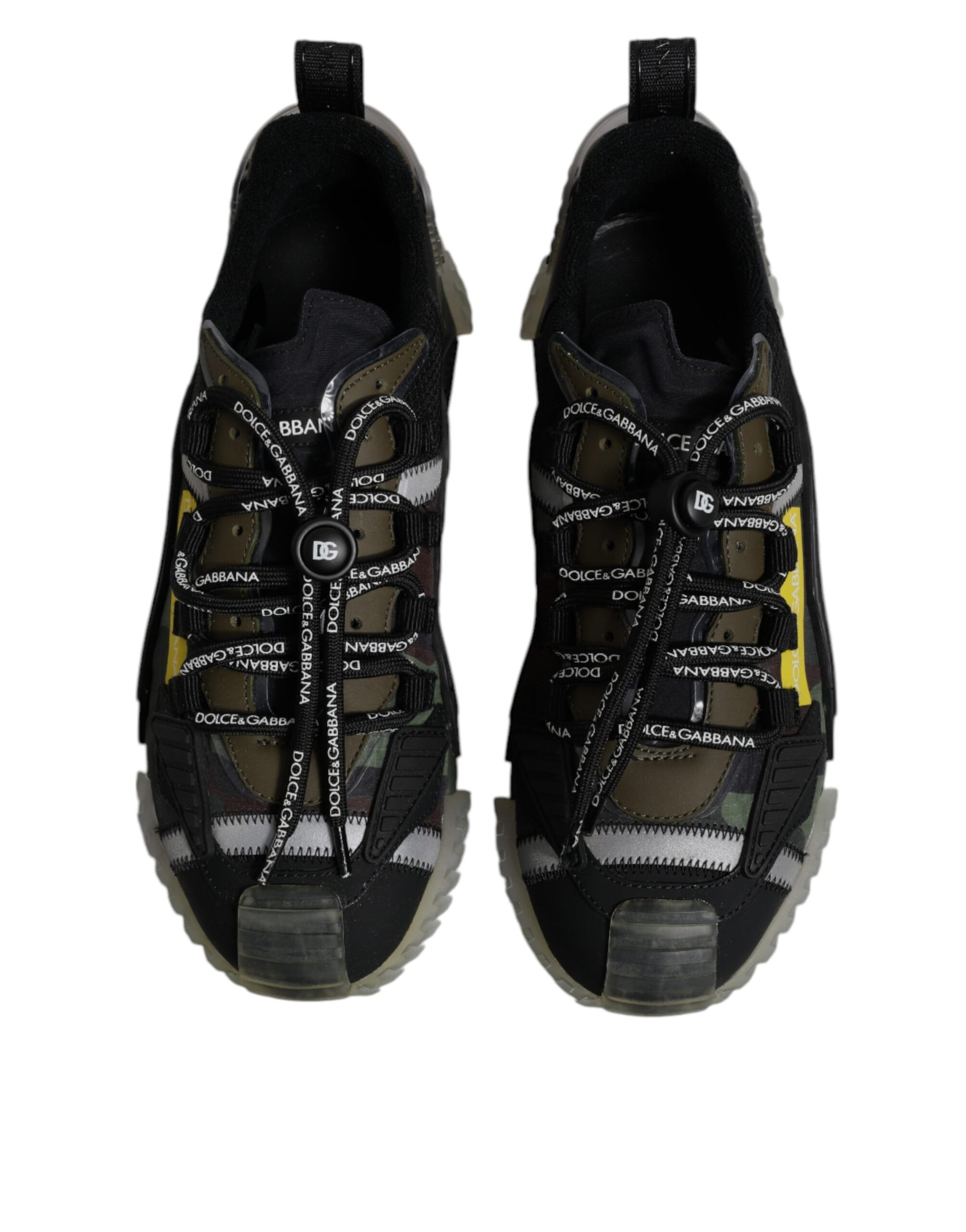 Dolce & Gabbana Black Green Camo NS1 Low Top Sneakers Shoes - ACCEXO
