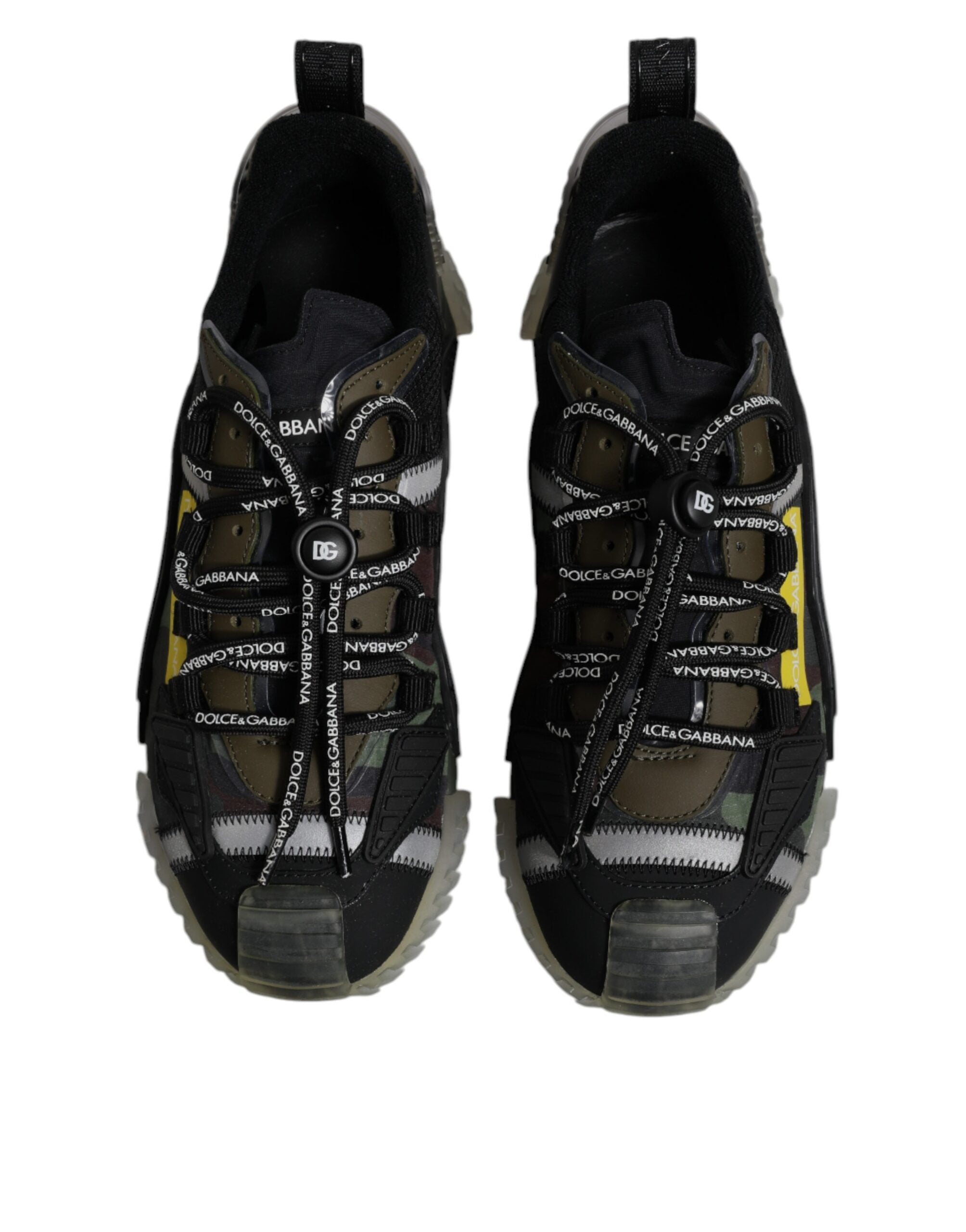 Dolce & Gabbana Black Green Camo NS1 Low Top Sneakers Shoes - ACCEXO