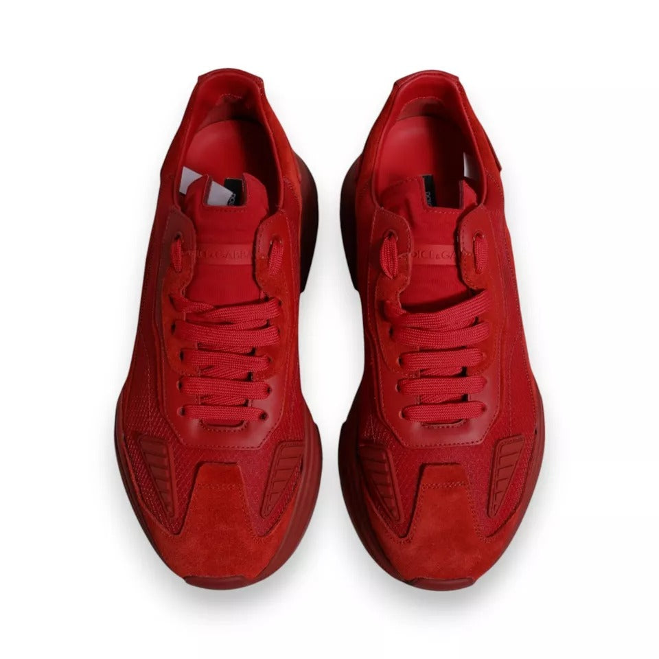 Dolce & Gabbana Red Leather Daymaster Low Top Sneakers Shoes - ACCEXO