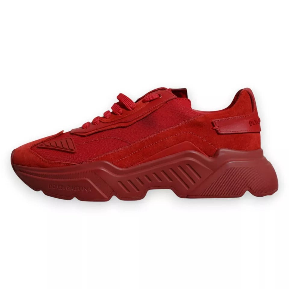 Dolce & Gabbana Red Leather Daymaster Low Top Sneakers Shoes - ACCEXO