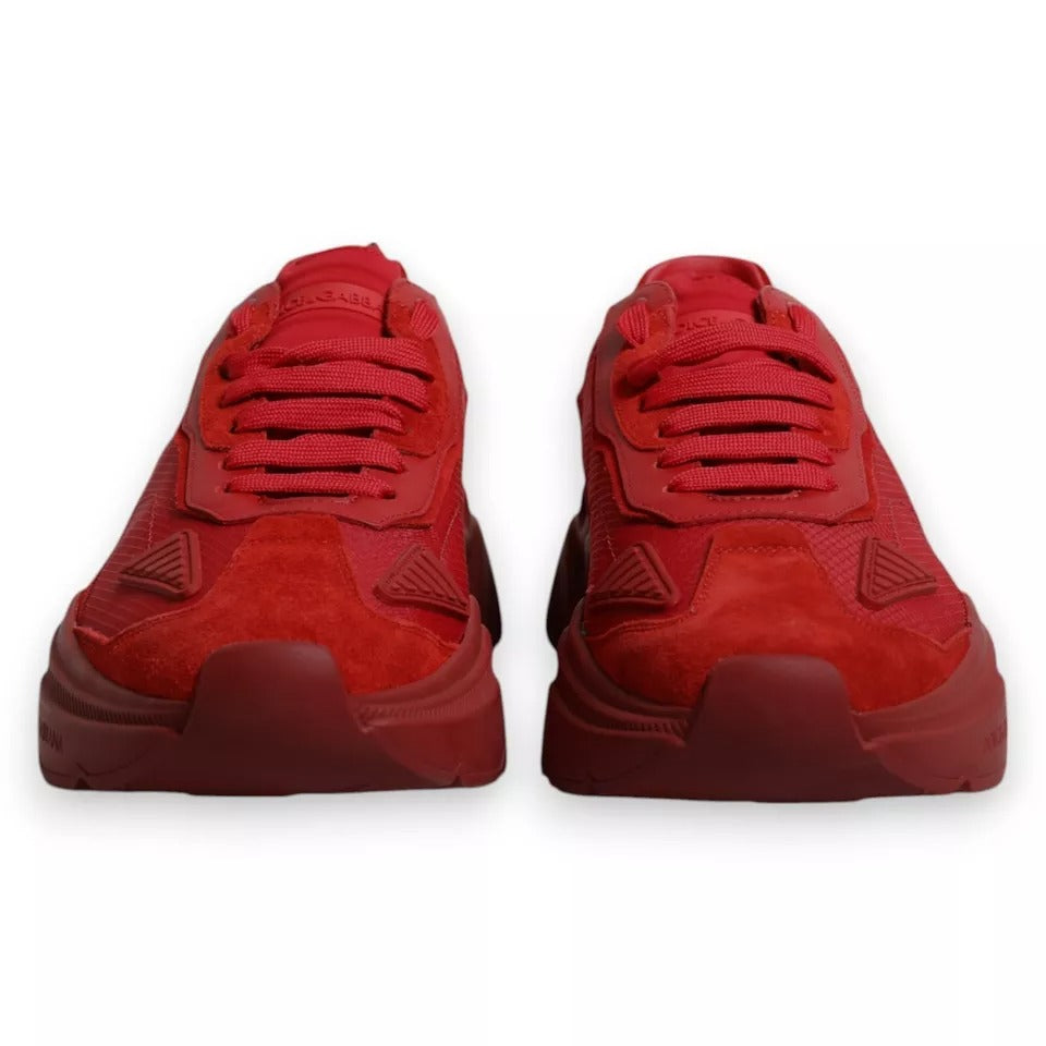 Dolce & Gabbana Red Leather Daymaster Low Top Sneakers Shoes - ACCEXO