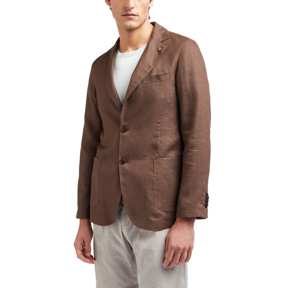AT.P.CO Brown Linen Blazer - ACCEXO