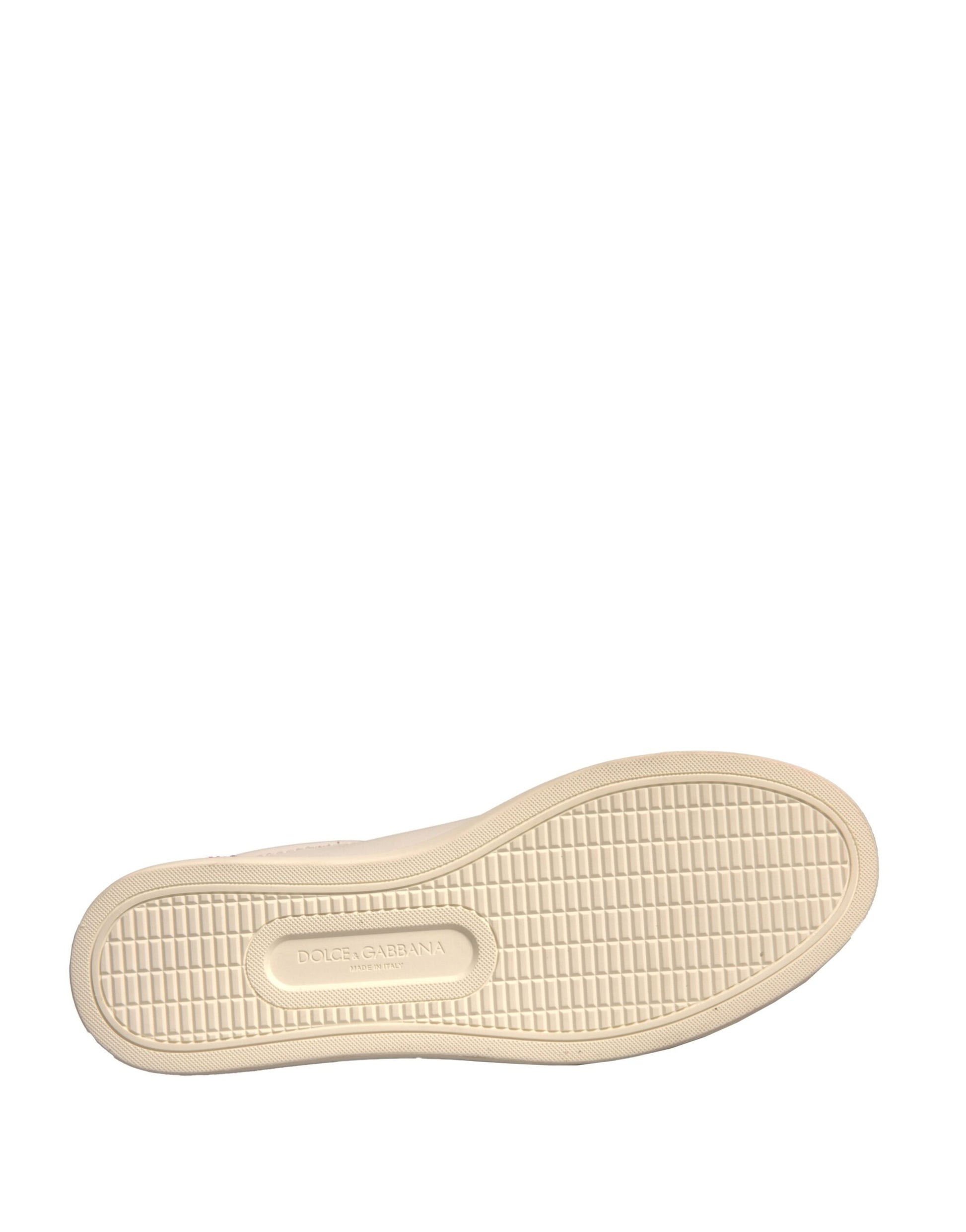 Dolce & Gabbana White Suede Leather Low Top Sneakers Shoes - ACCEXO