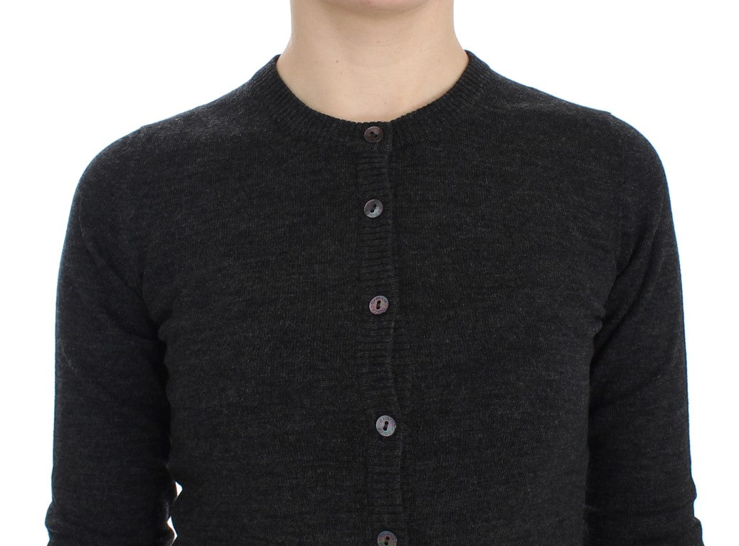 Dolce & Gabbana Elegant Gray Wool Cardigan Sweater - ACCEXO