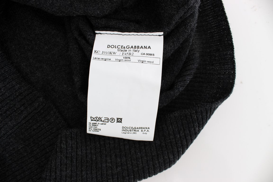 Dolce & Gabbana Elegant Gray Wool Cardigan Sweater - ACCEXO