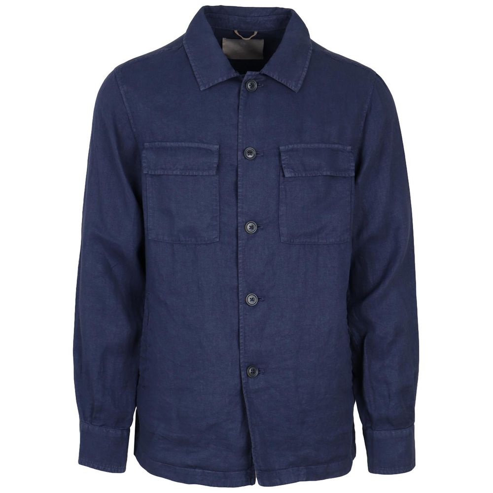 AT.P.CO Blue Linen Shirt - ACCEXO