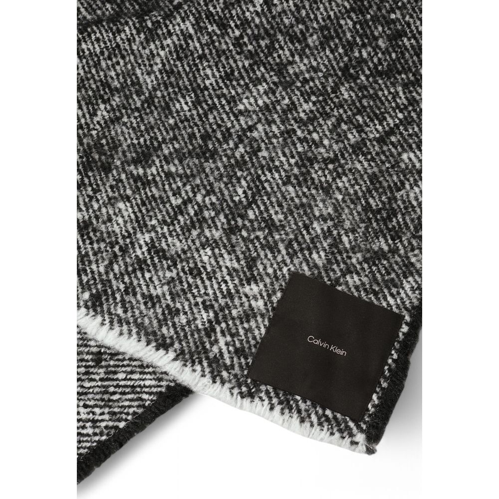 Calvin Klein Black And White Polyester Scarf - ACCEXO