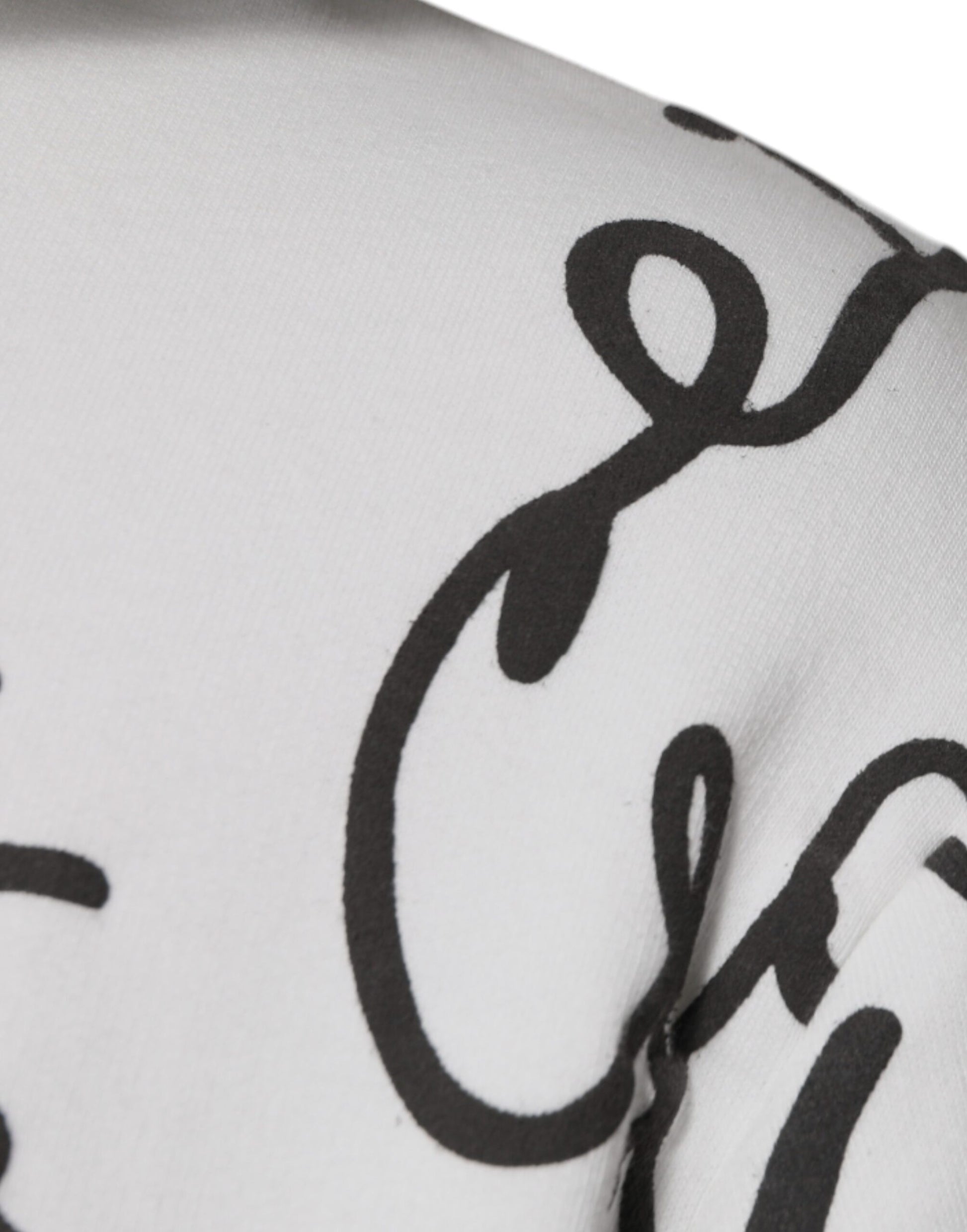 Dolce & Gabbana White Logo Cotton Hooded Sweatshirt Sweater - ACCEXO