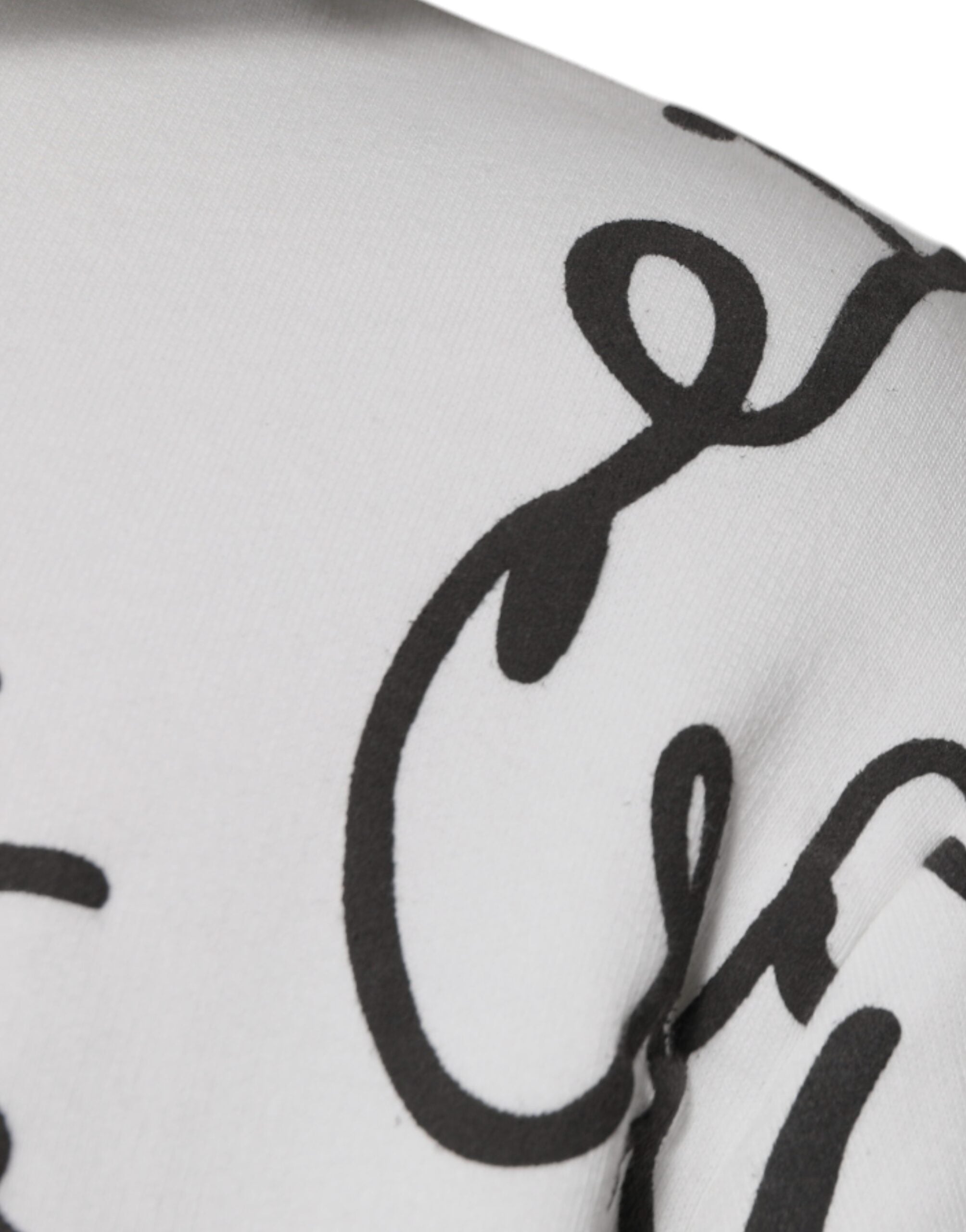 Dolce & Gabbana White Logo Cotton Hooded Sweatshirt Sweater - ACCEXO