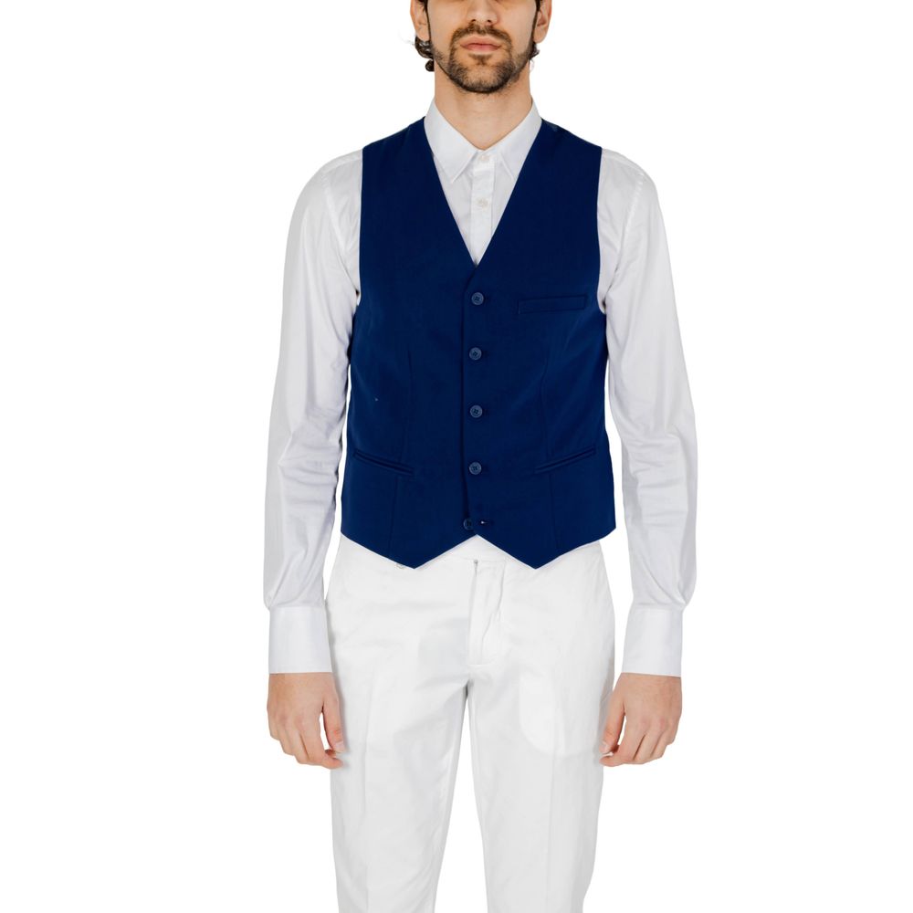 Only & Sons Blue Polyester Waistcoat - ACCEXO
