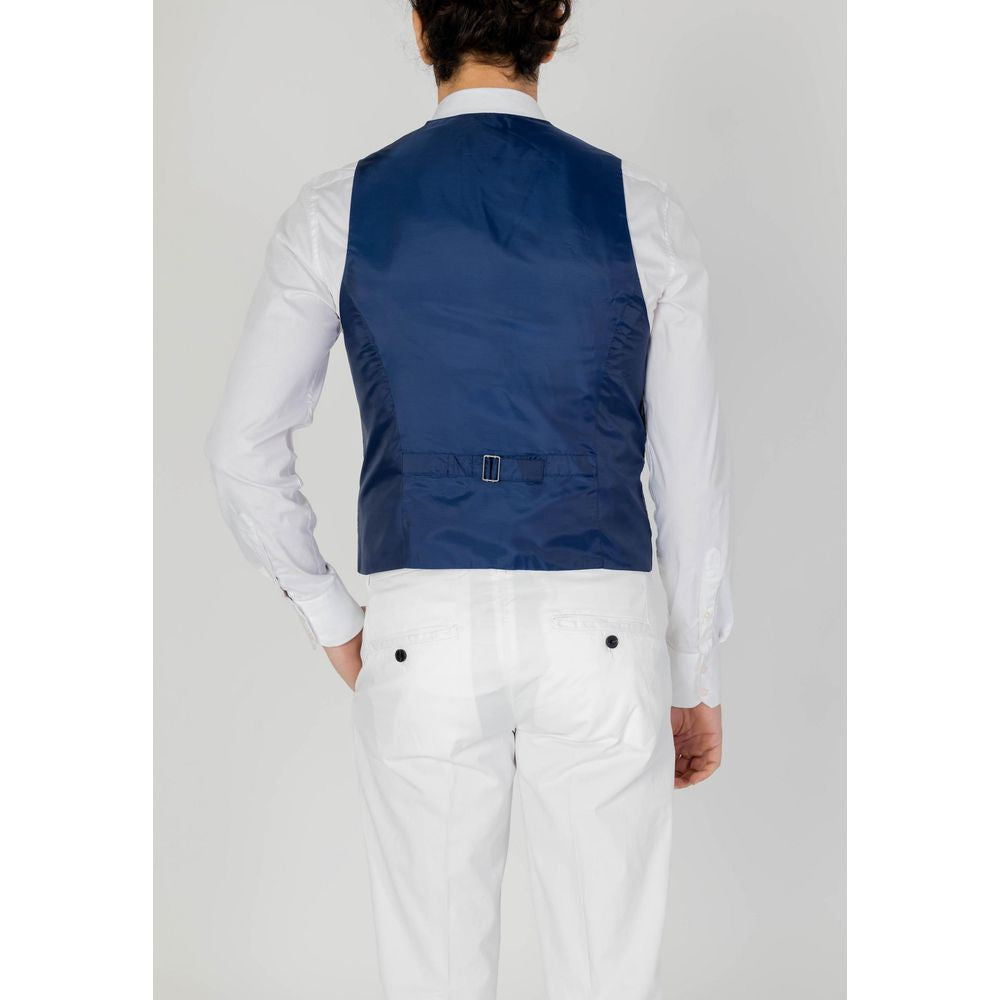 Only & Sons Blue Polyester Waistcoat - ACCEXO