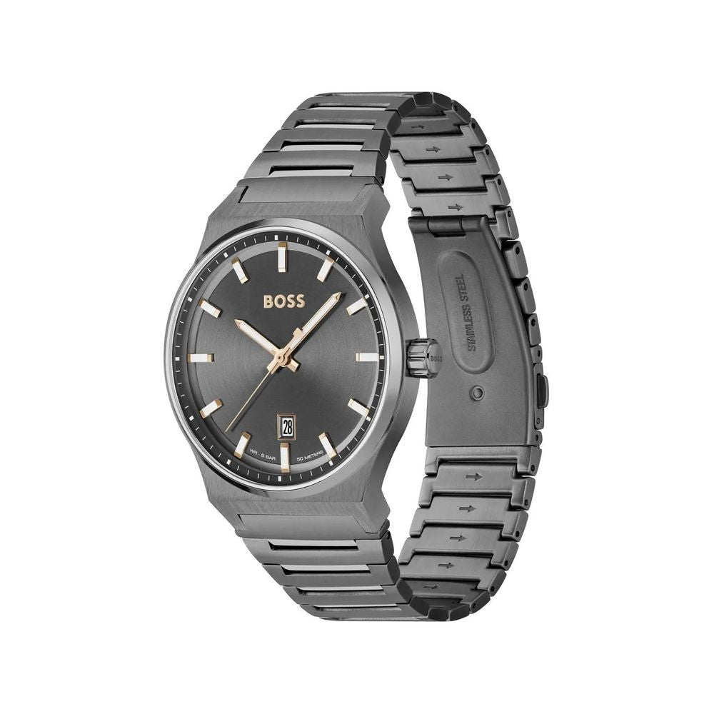 Hugo Boss Gray Stainless Steel Watch - ACCEXO