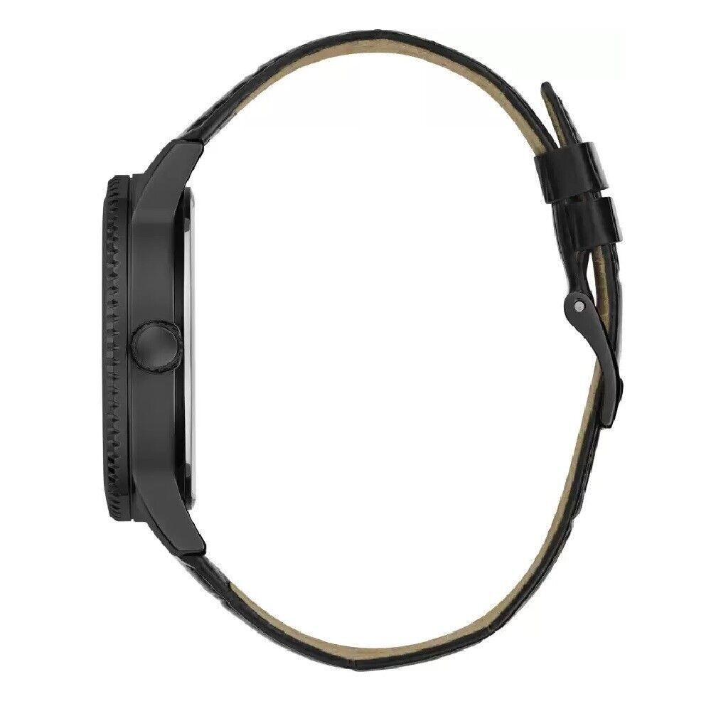 Guess Black Leather Watch - ACCEXO