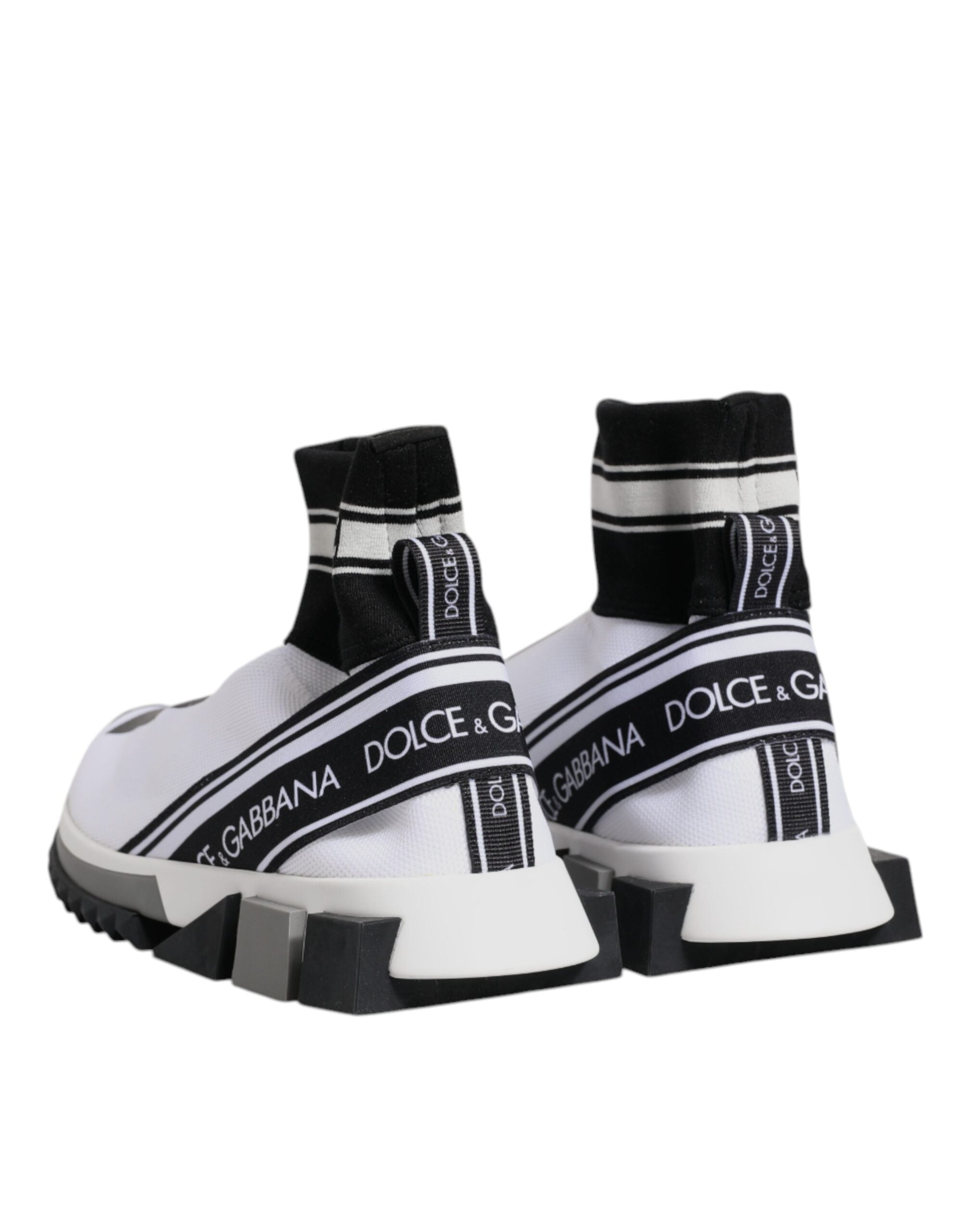 Dolce & Gabbana White Black Sorrento Socks Sneakers Shoes - ACCEXO