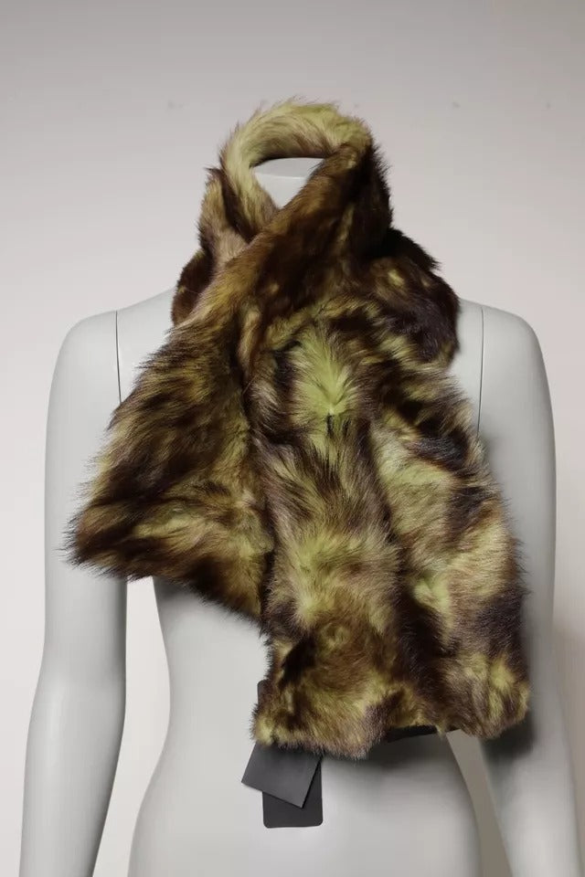 Dolce & Gabbana Multicolor Fur Shawl Neck Wrap Cover Collar Scarf - ACCEXO