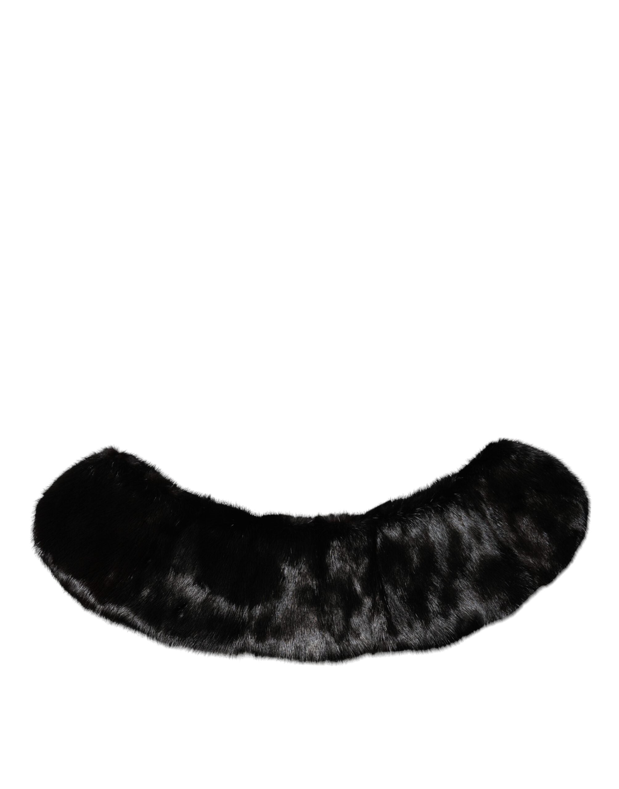 Dolce & Gabbana Black Fur Shawl Neck Wrap Cover Collar Scarf - ACCEXO