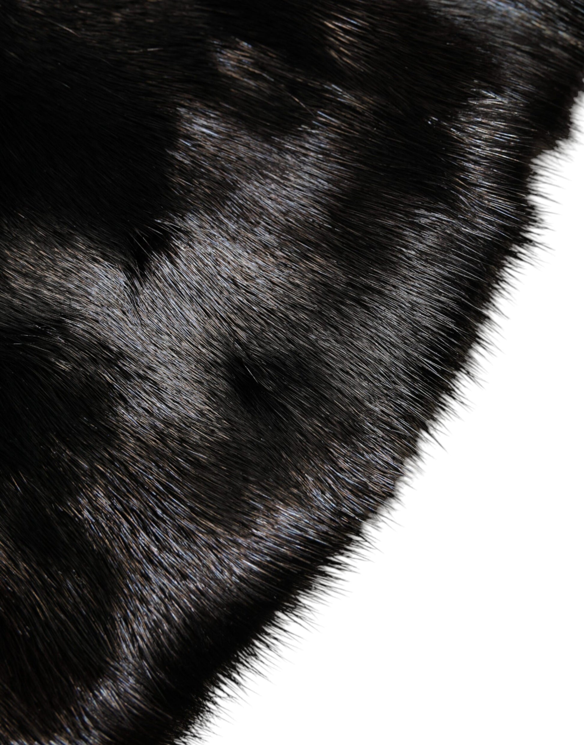 Dolce & Gabbana Black Fur Shawl Neck Wrap Cover Collar Scarf - ACCEXO