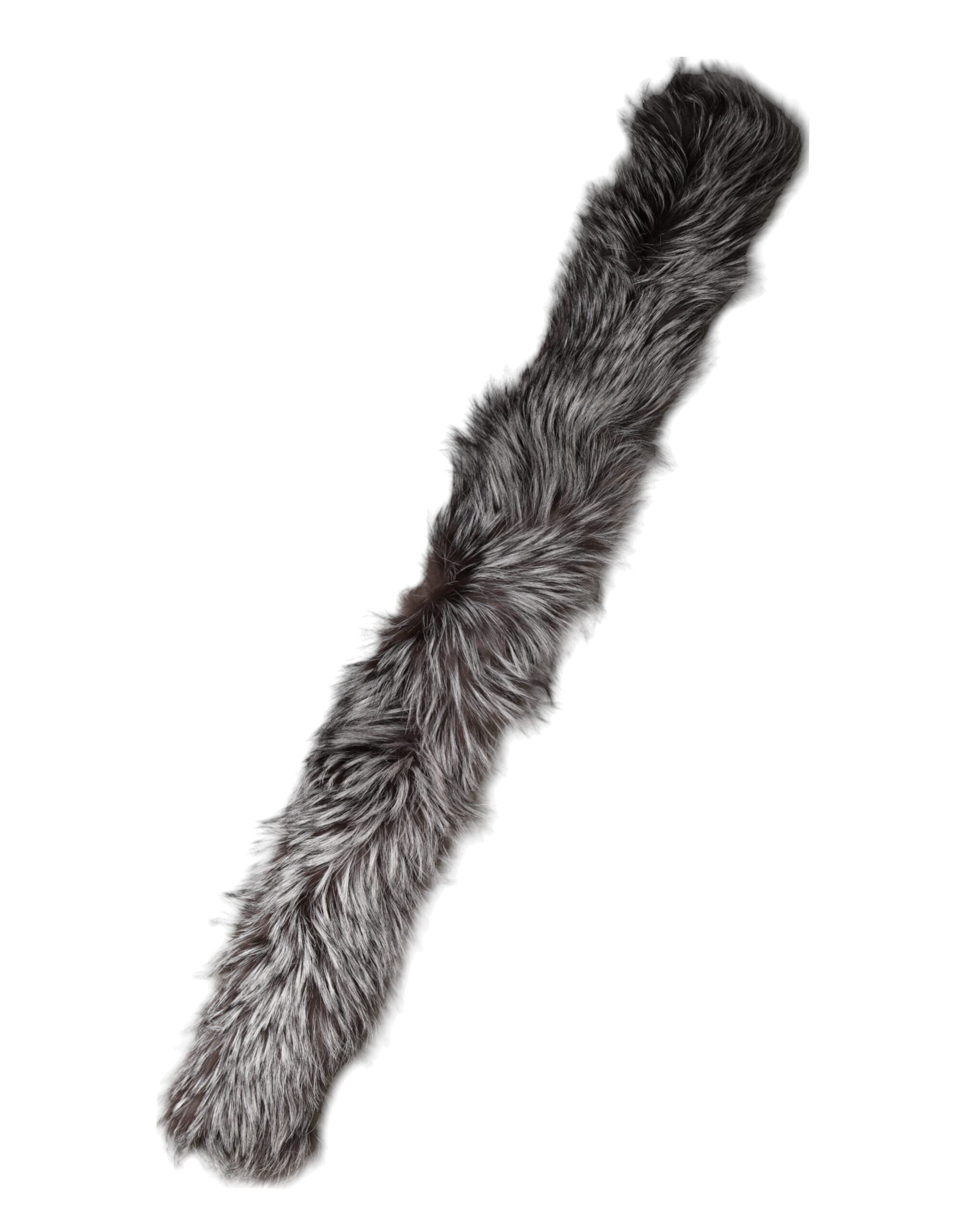 Dolce & Gabbana Gray Fox Fur Neck Wrap Warmer Winter Scarf - ACCEXO