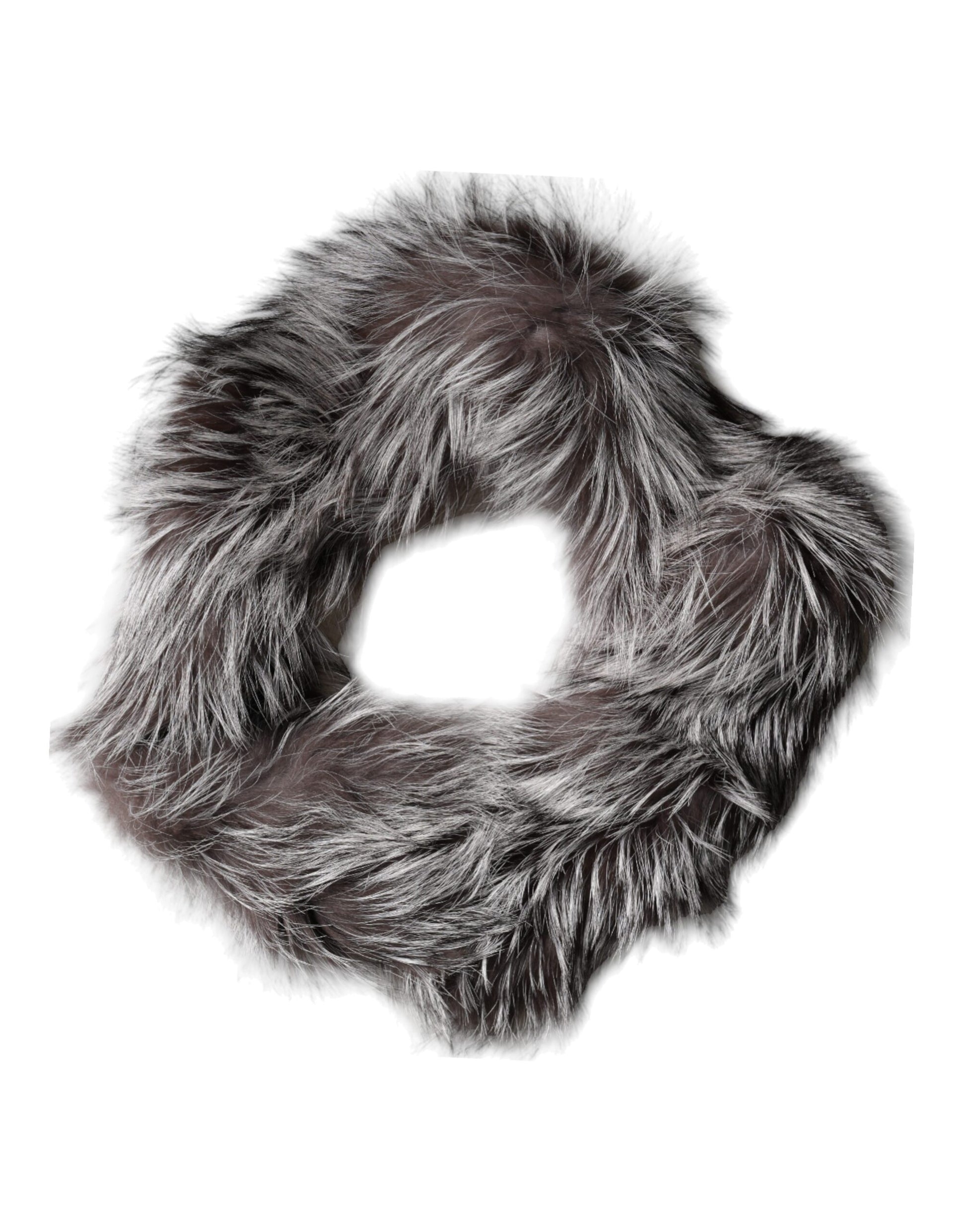 Dolce & Gabbana Gray Fox Fur Neck Wrap Warmer Winter Scarf - ACCEXO