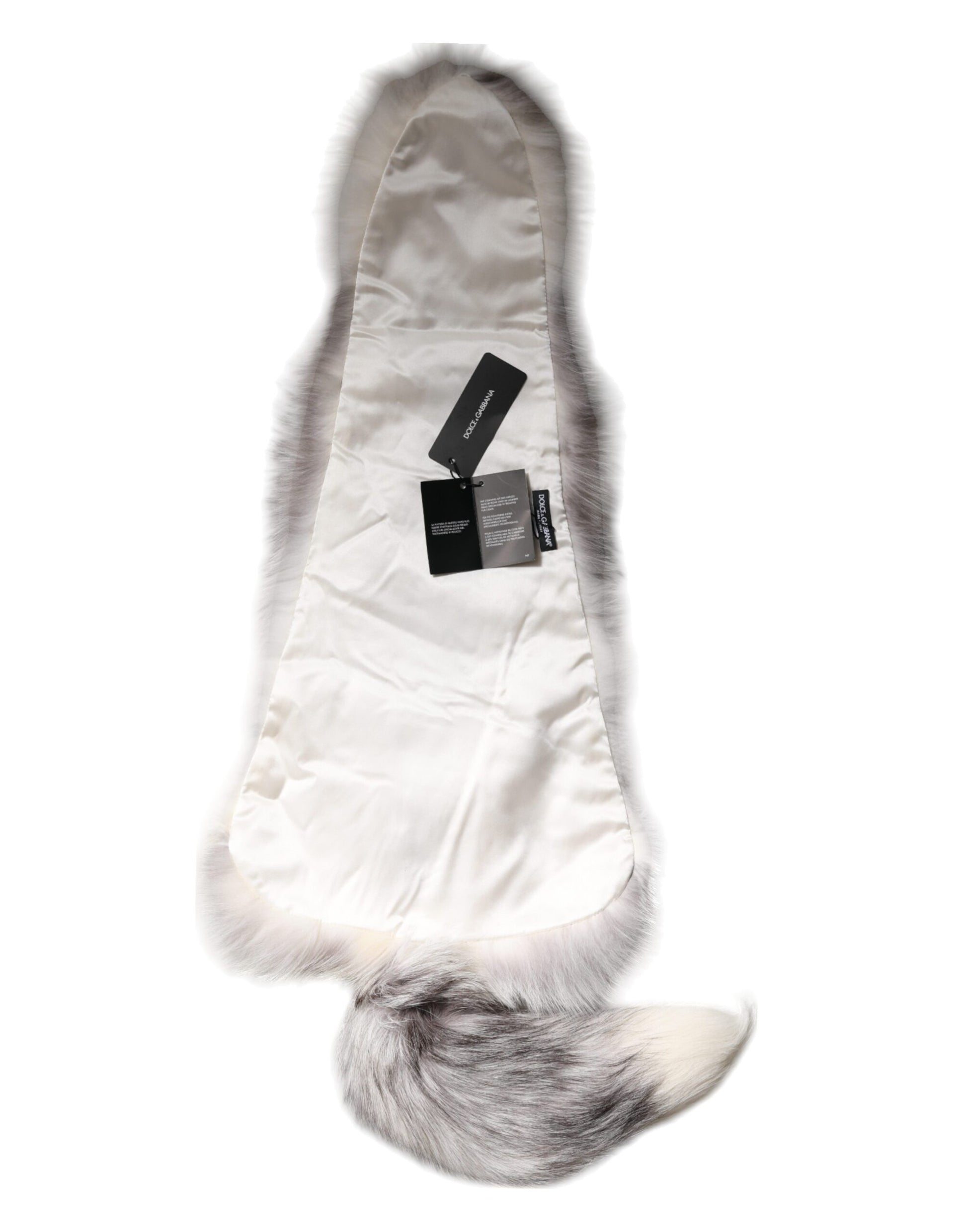 Dolce & Gabbana White Fox Fur Neck Wrap Warmer Winter Scarf - ACCEXO