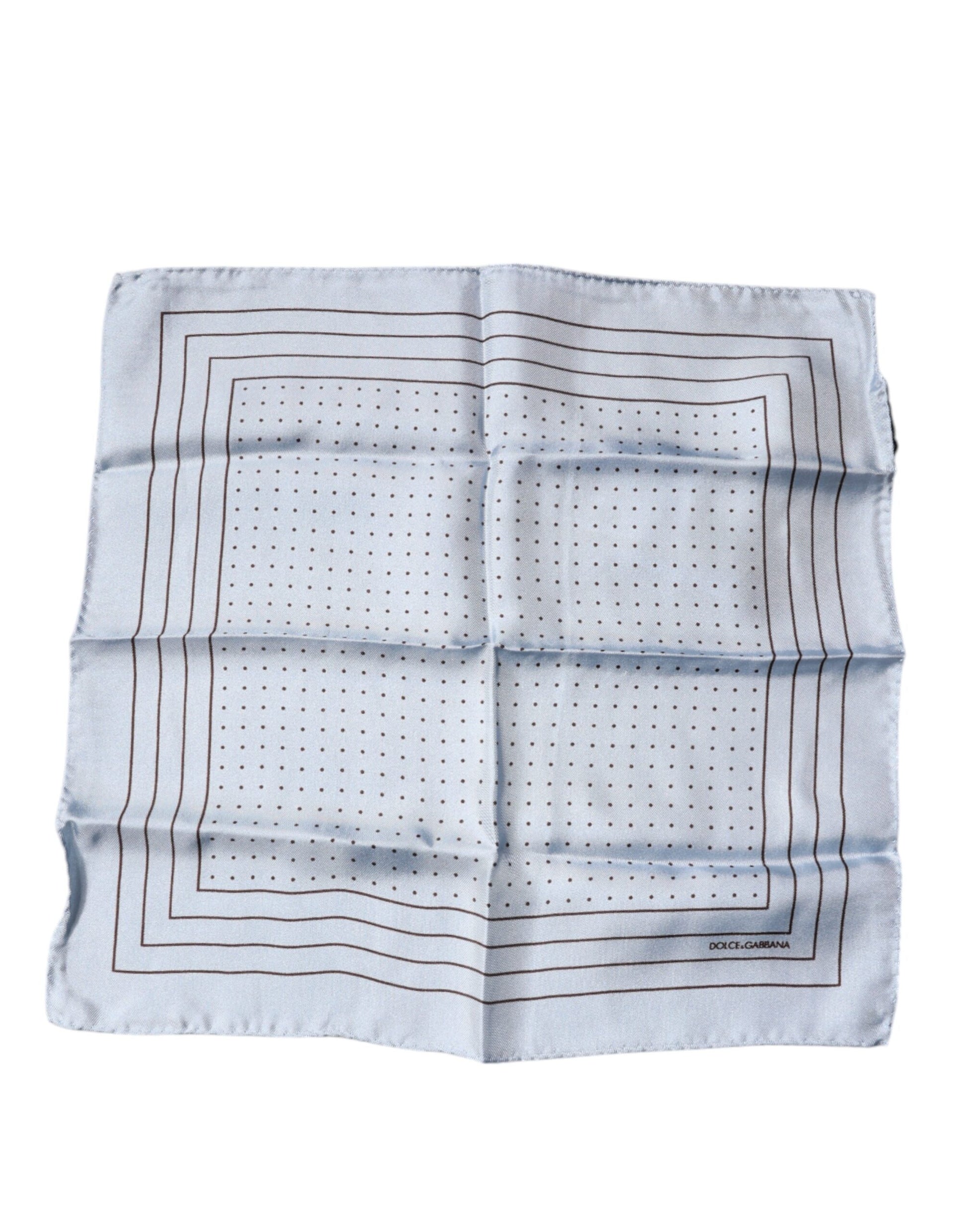 Dolce & Gabbana Sky Blue Polka Dots Square Handkerchief Scarf - ACCEXO