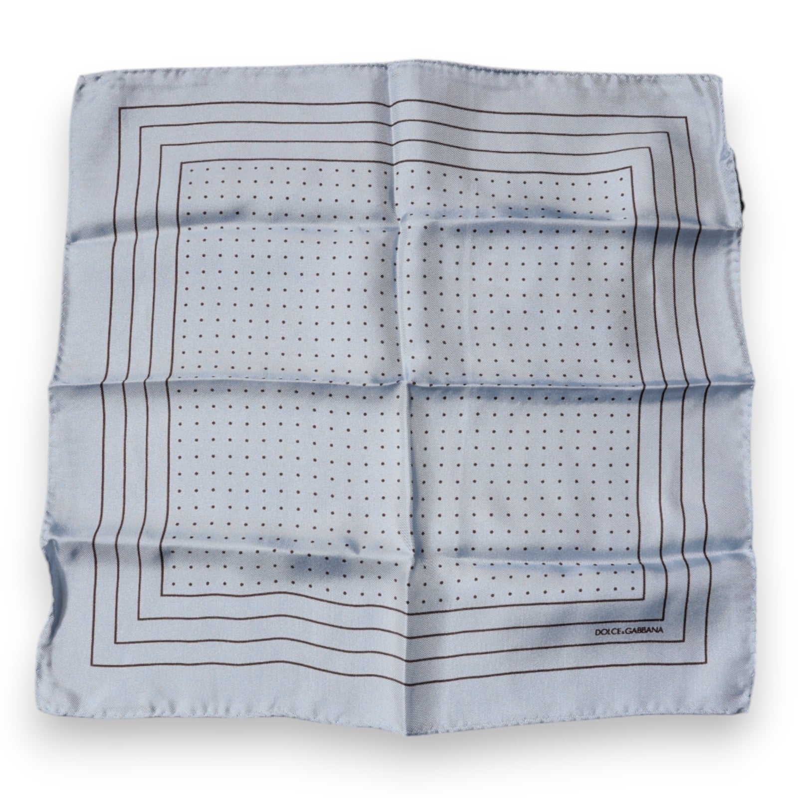 Dolce & Gabbana Sky Blue Polka Dots Square Handkerchief Scarf - ACCEXO