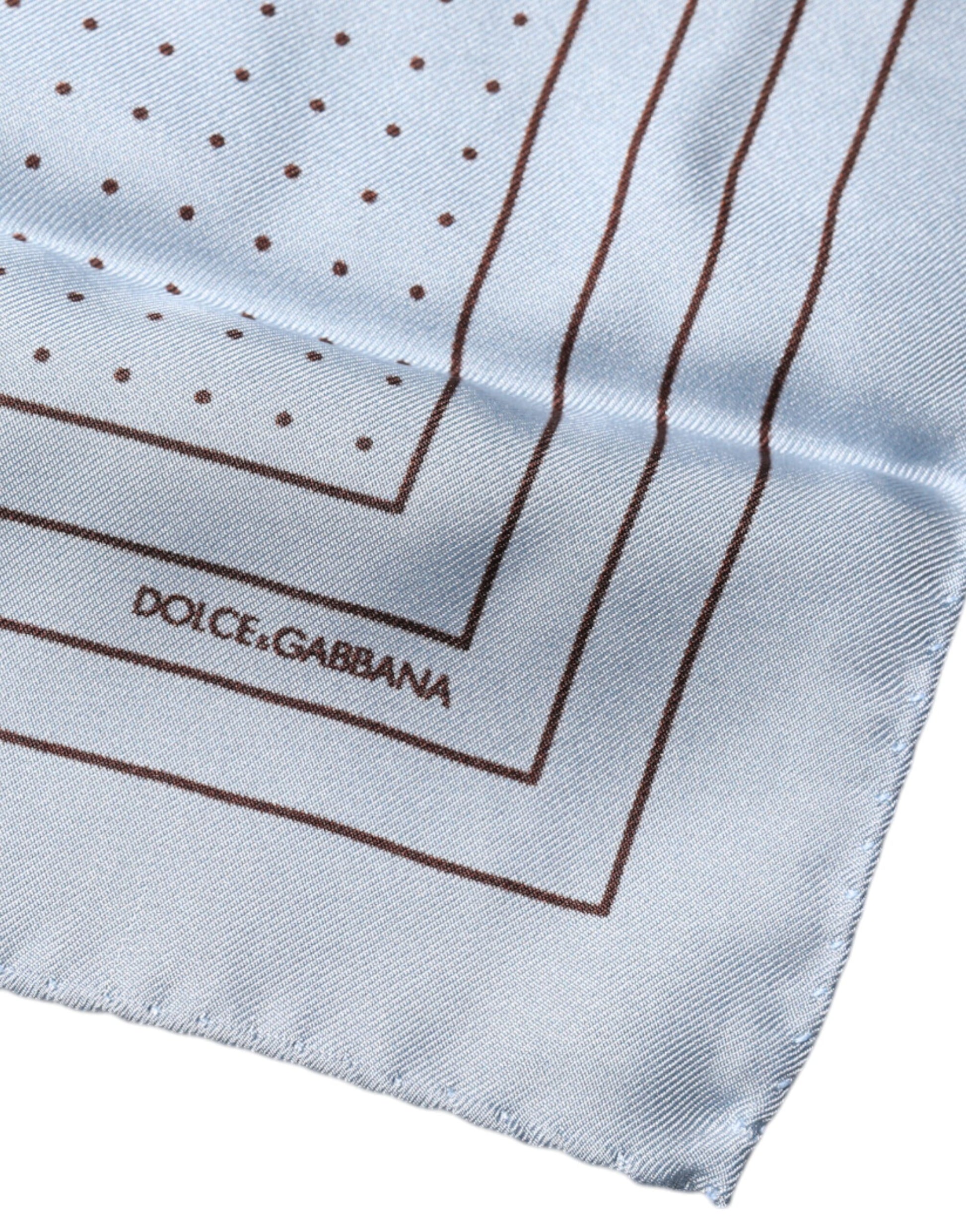 Dolce & Gabbana Sky Blue Polka Dots Square Handkerchief Scarf - ACCEXO