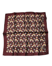 Dolce & Gabbana Maroon Oranges Silk Square Handkerchief Scarf - ACCEXO