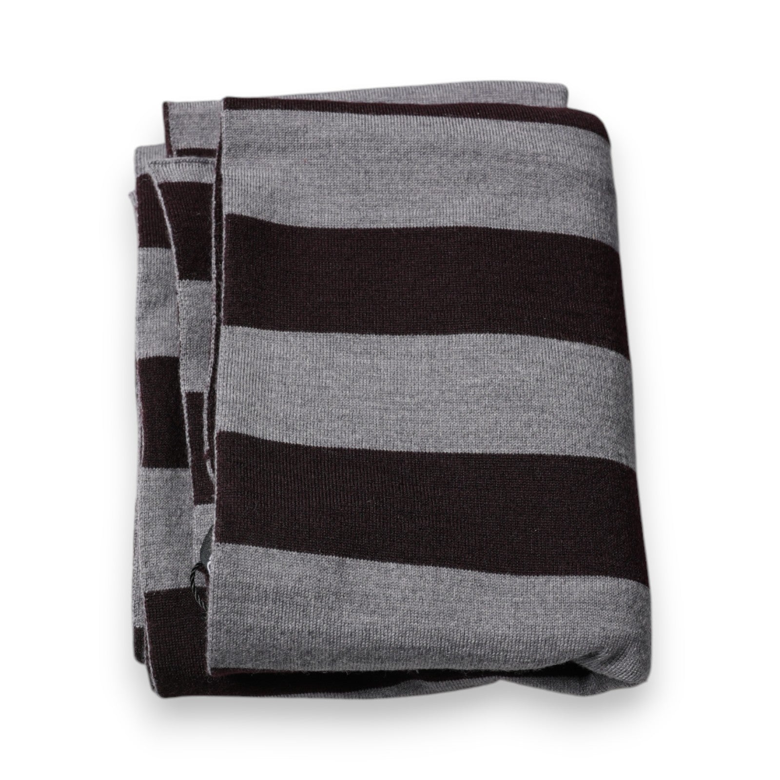 Dolce & Gabbana Black Gray Stripes Wool Neck Wrap Scarf - ACCEXO