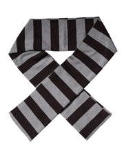 Dolce & Gabbana Black Gray Stripes Wool Neck Wrap Scarf - ACCEXO