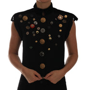 Dolce & Gabbana Embellished Black Military Style Vest - ACCEXO