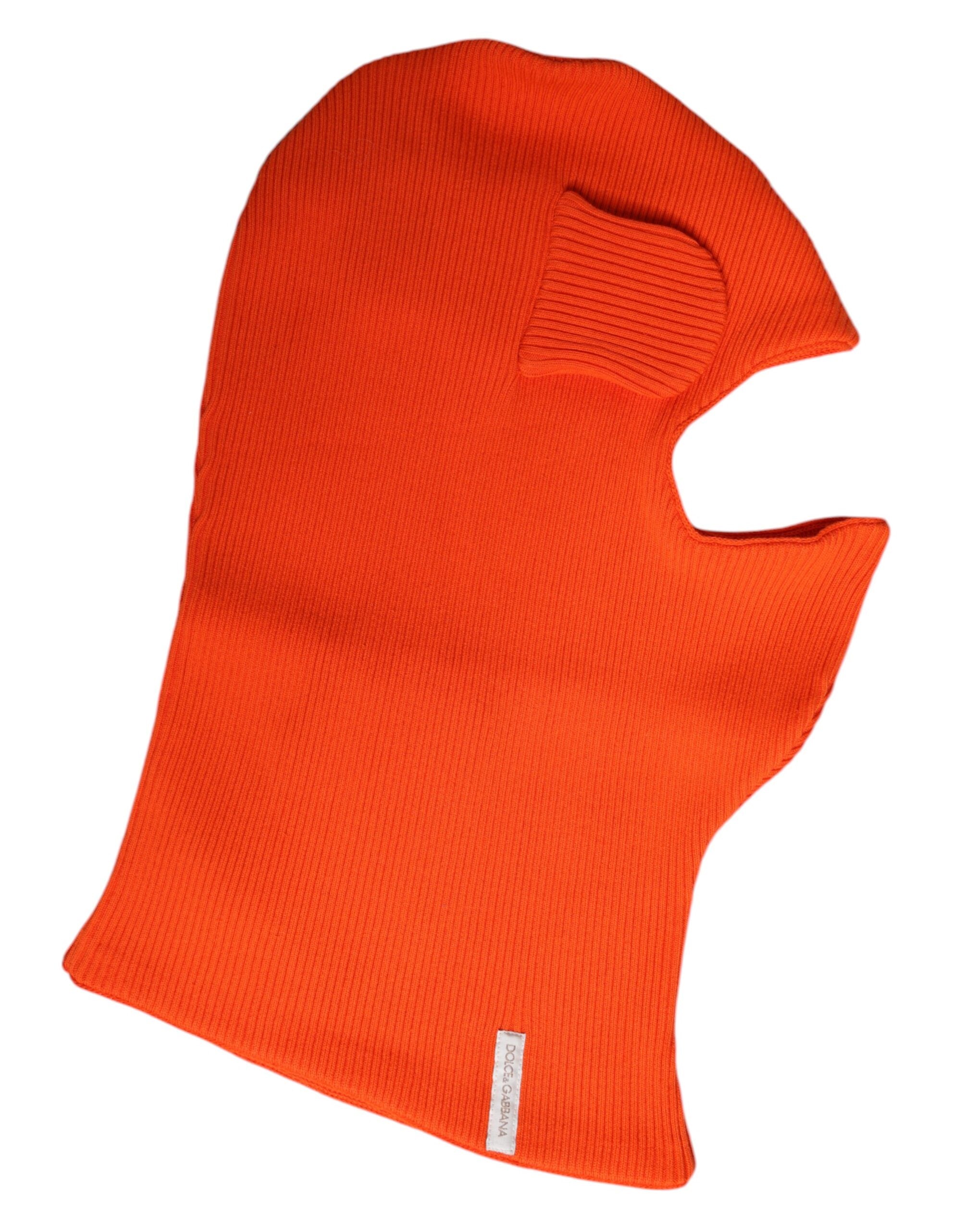 Dolce & Gabbana Orange Cotton Whole Head Wrap Balaclava Hat - ACCEXO