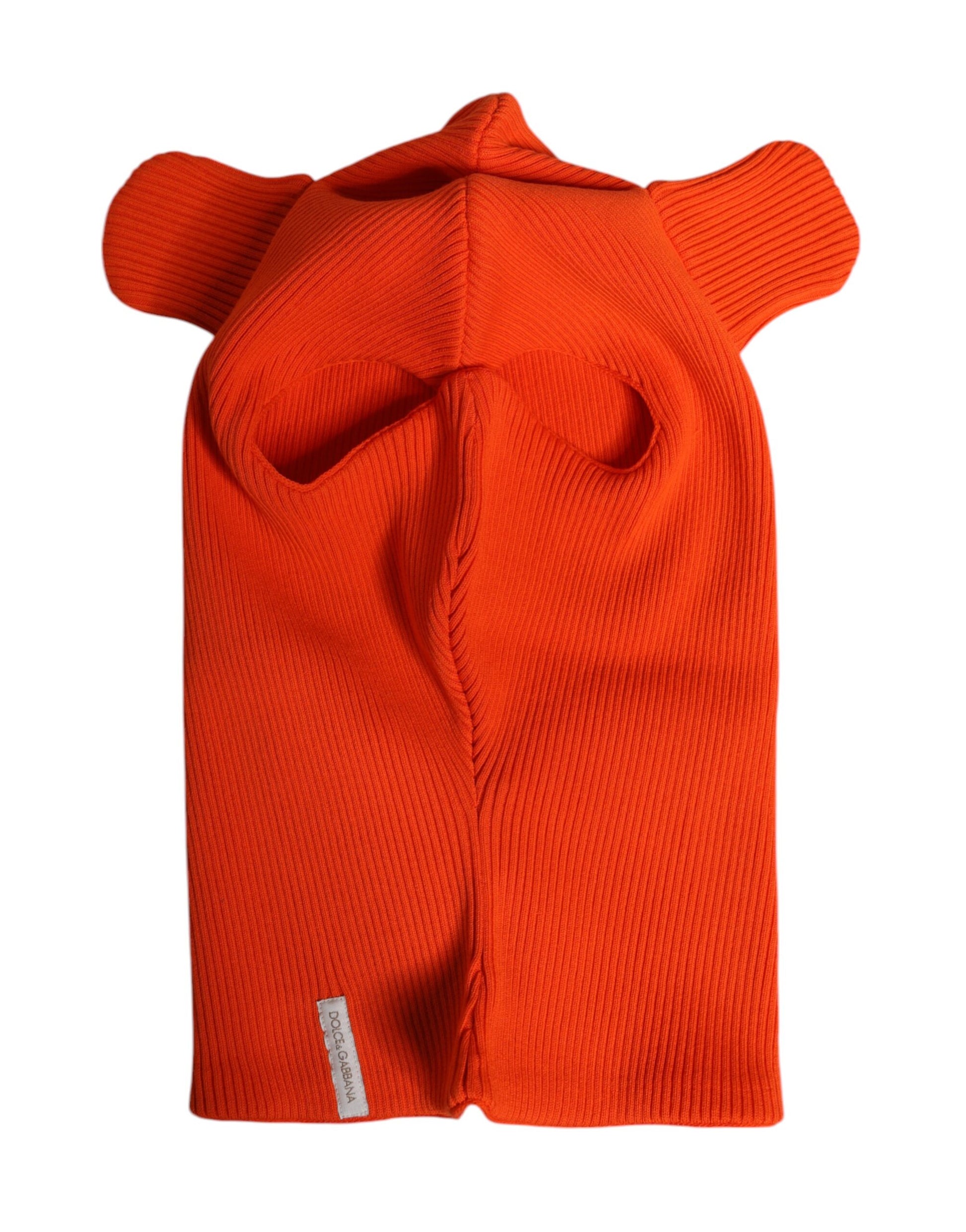 Dolce & Gabbana Orange Cotton Whole Head Wrap Balaclava Hat - ACCEXO