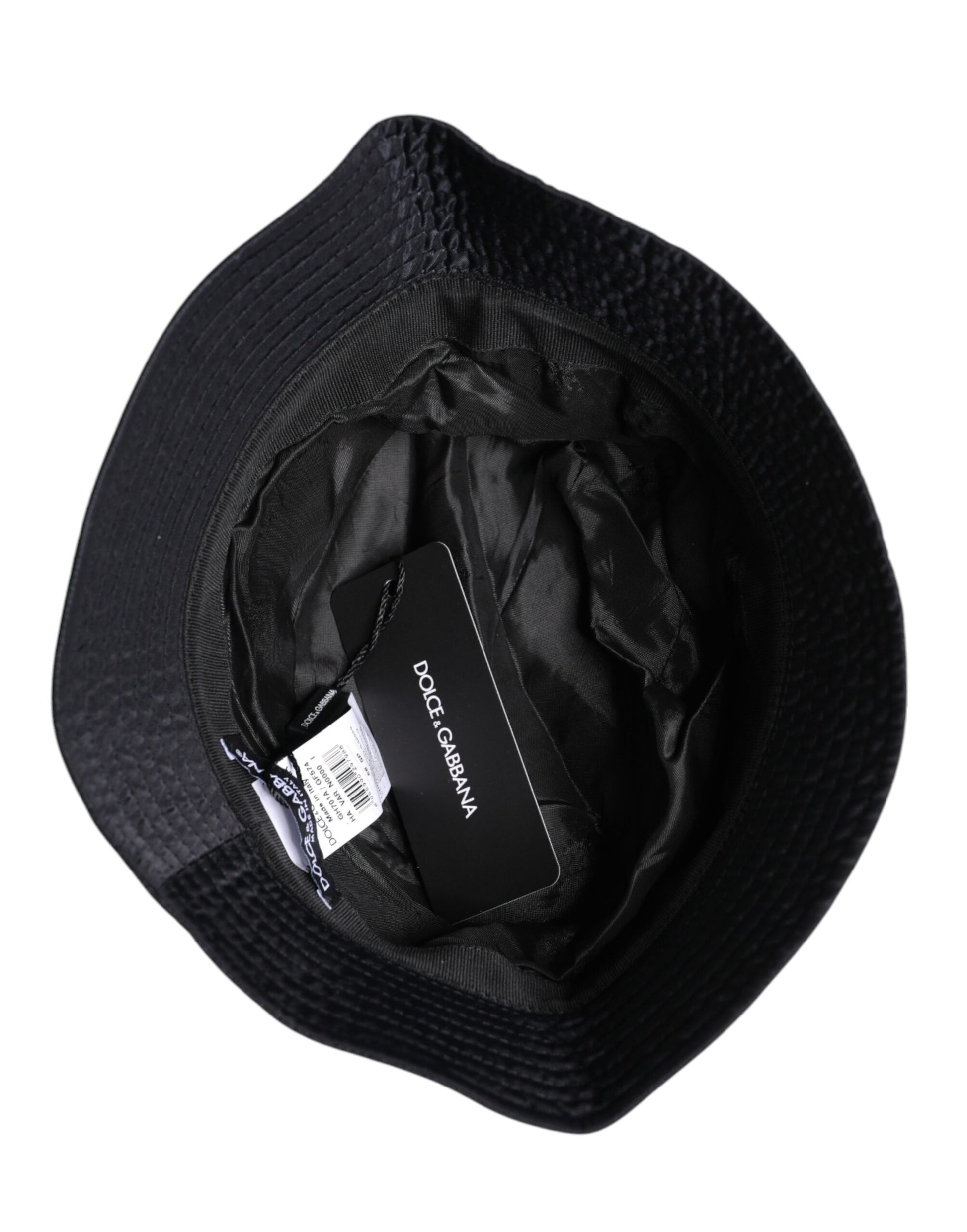 Dolce & Gabbana Black Cotton Wide Brim Bucket Hat - ACCEXO
