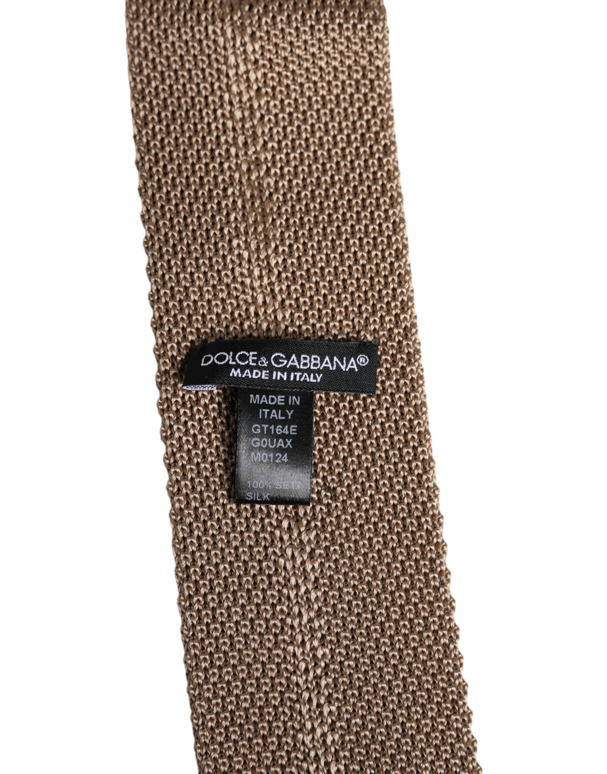 Dolce & Gabbana Brown Silk Adjustable Necktie Tie - ACCEXO