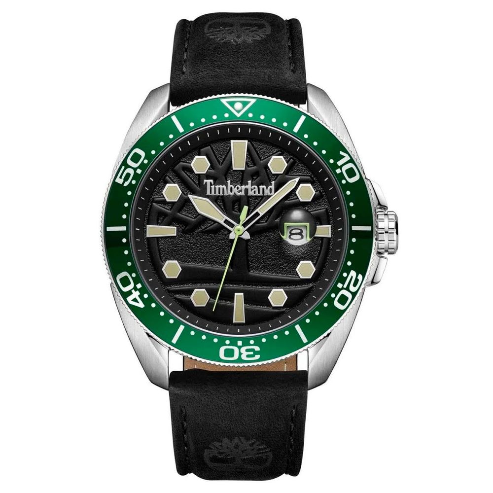 Timberland Black Leather Watch - ACCEXO