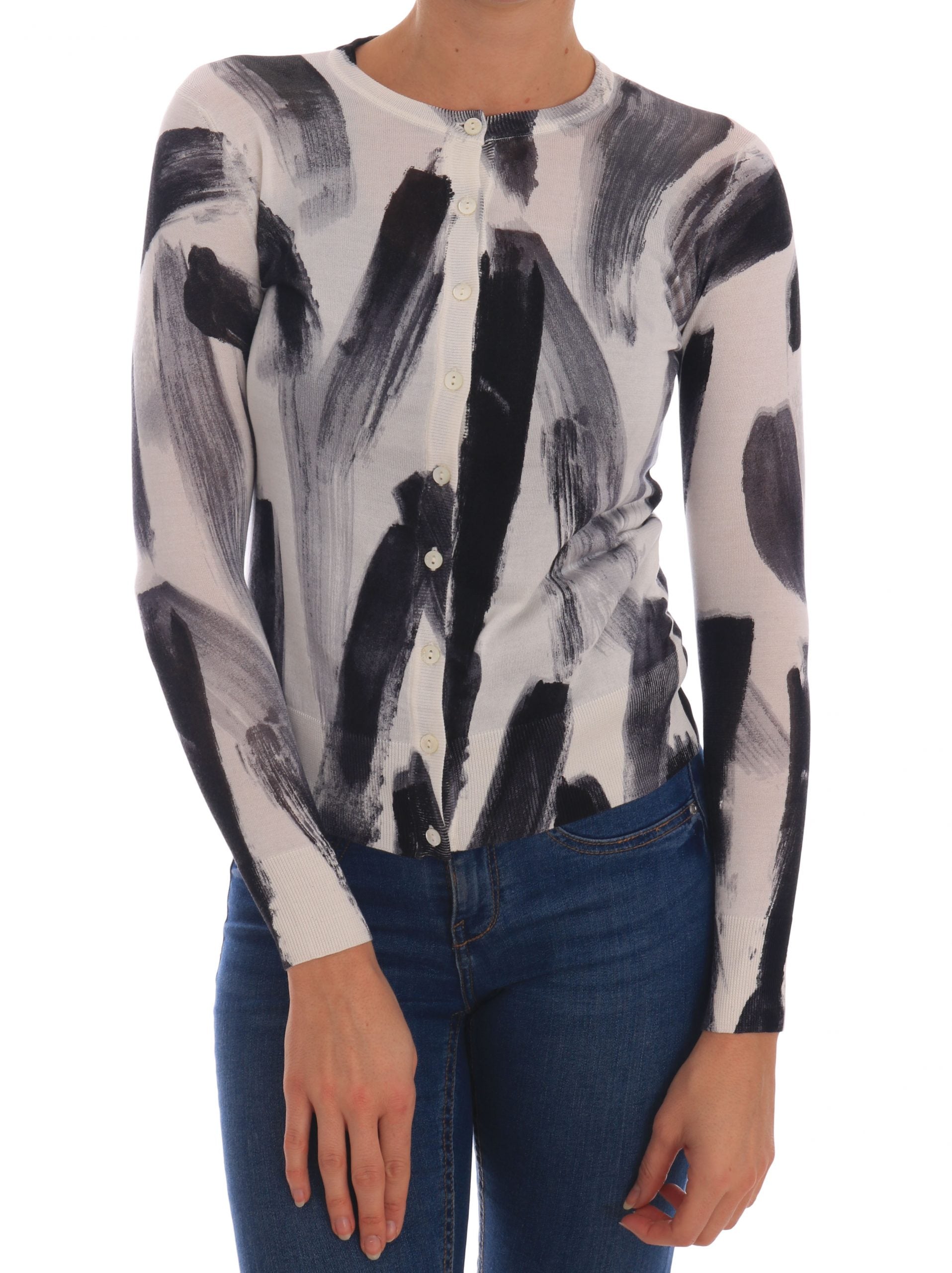 Dolce & Gabbana Elegant Silk Stroke-Pattern Sweater - ACCEXO