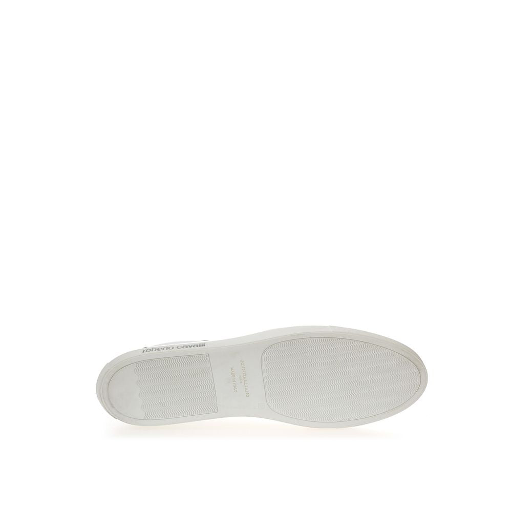 Roberto Cavalli White Leather Sneakers Luxe Footwear - ACCEXO