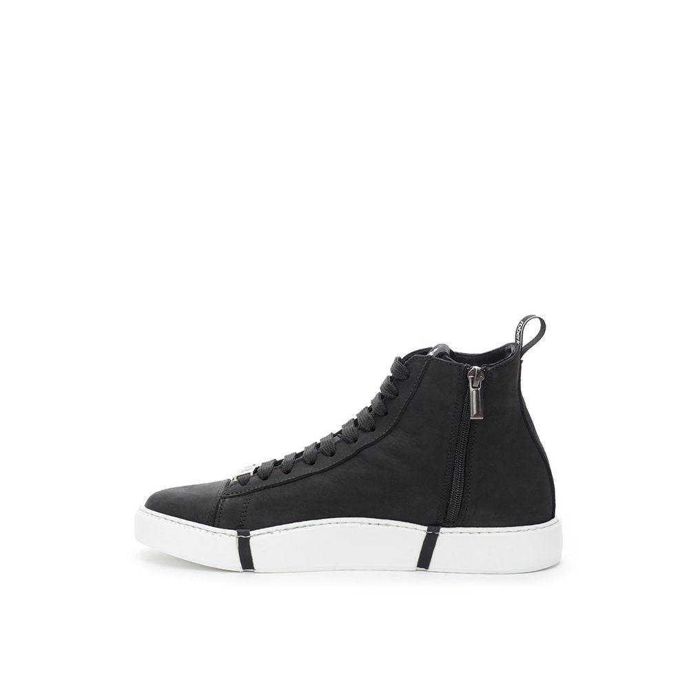 Roberto Cavalli Elegant Suede Sneakers in Chic Black - ACCEXO