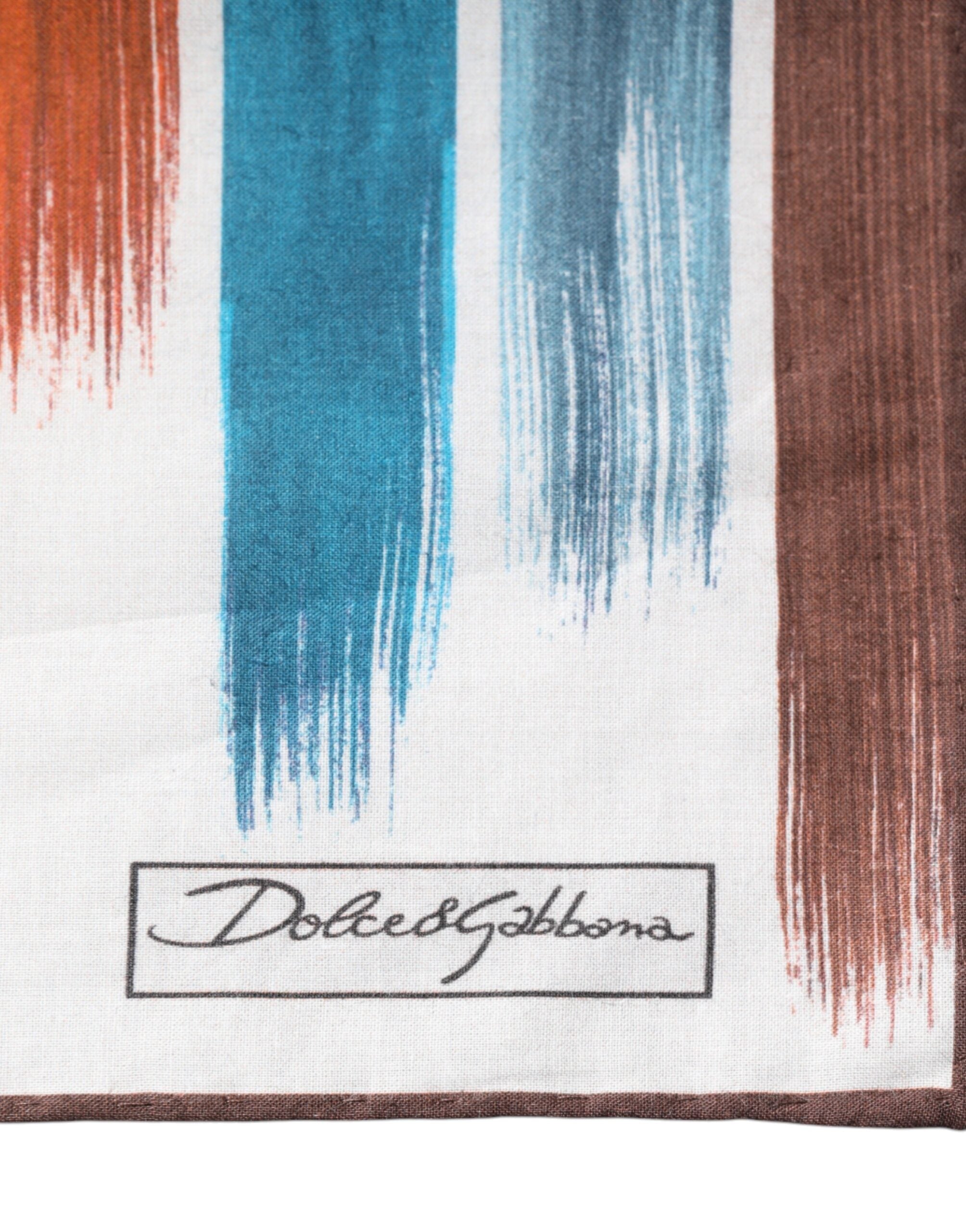 Dolce & Gabbana Multicolor Stripes Cotton Square Foulard Scarf - ACCEXO