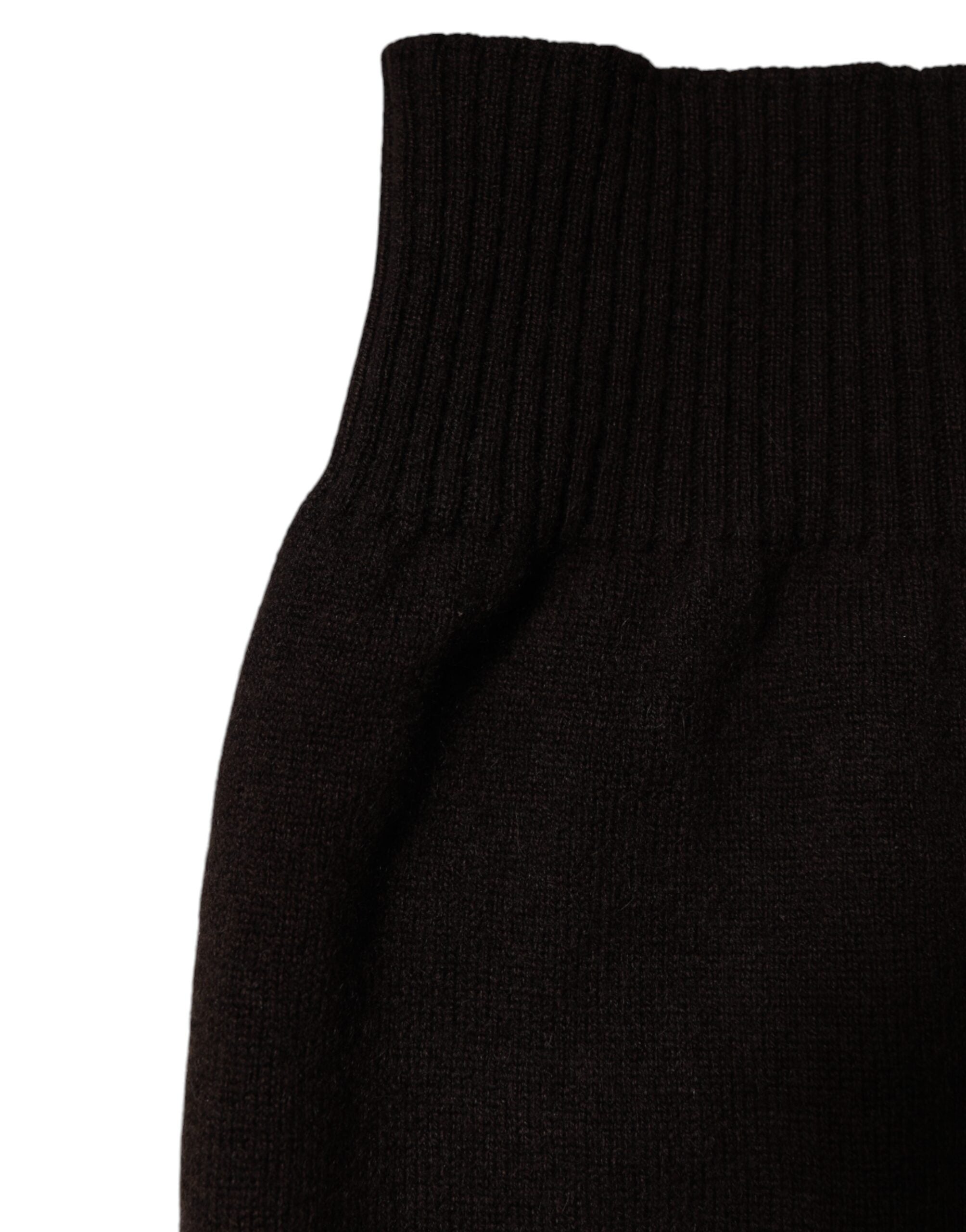 Dolce & Gabbana Brown Cashmere Knitted Neck Warmer Foulard Scarf - ACCEXO