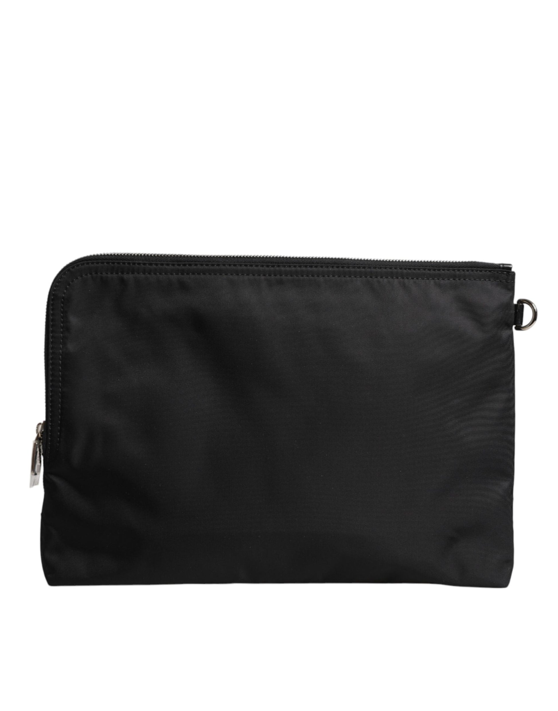 Dolce & Gabbana Black DG Milano Print Nylon Pouch Clutch Bag - ACCEXO