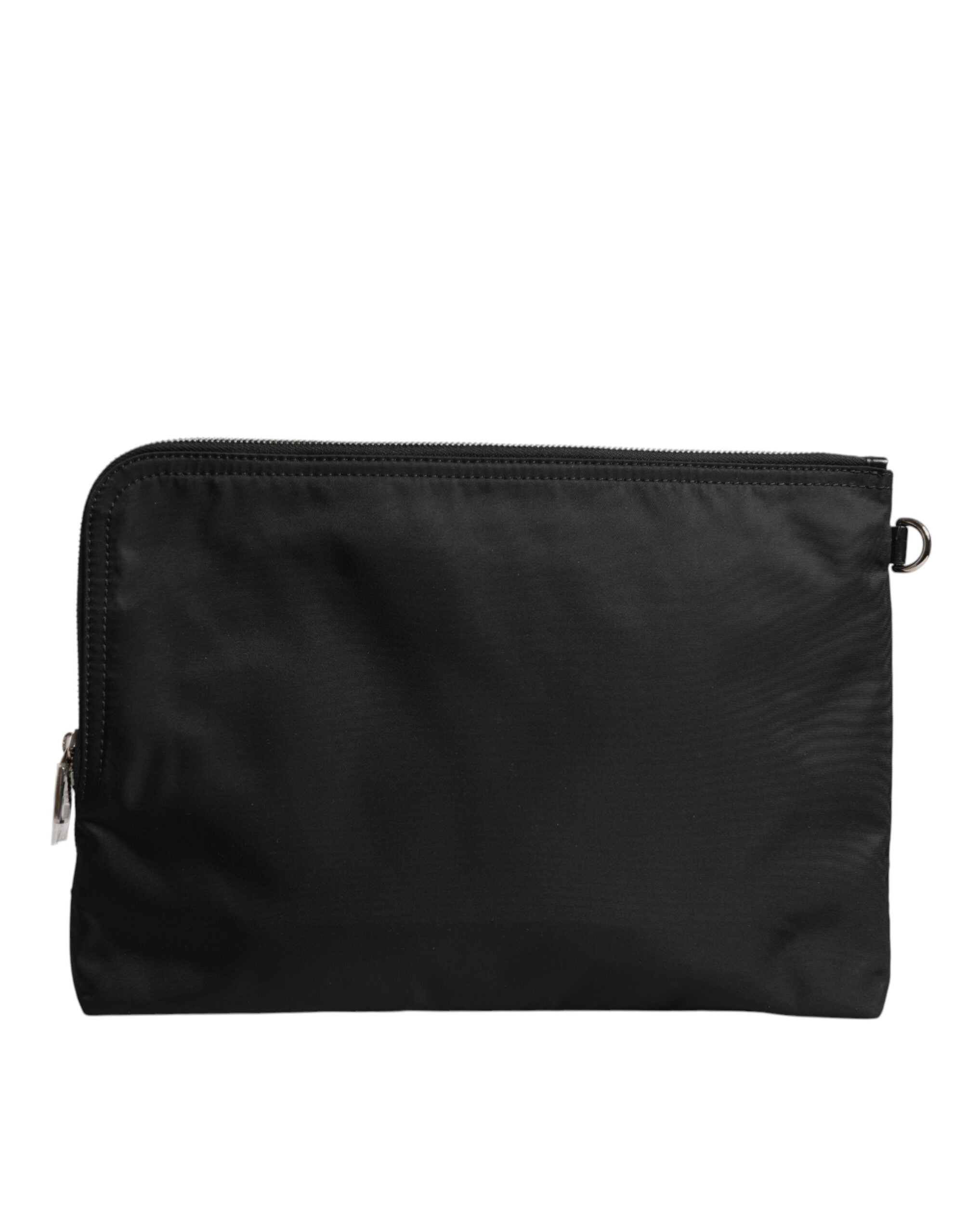 Dolce & Gabbana Black DG Milano Print Nylon Pouch Clutch Bag - ACCEXO
