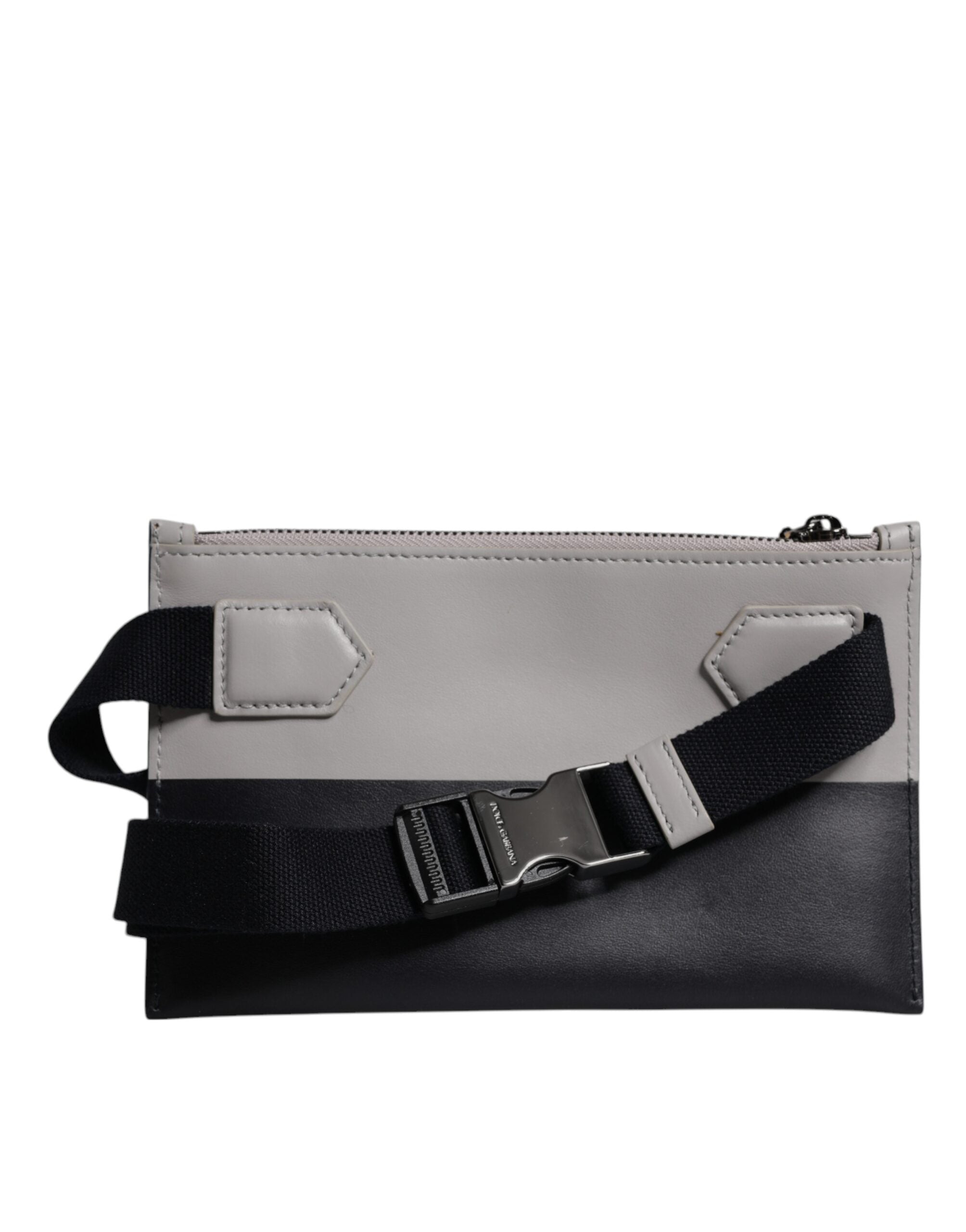 Dolce & Gabbana Black White Leather Logo Embossed Crossbody Bag - ACCEXO