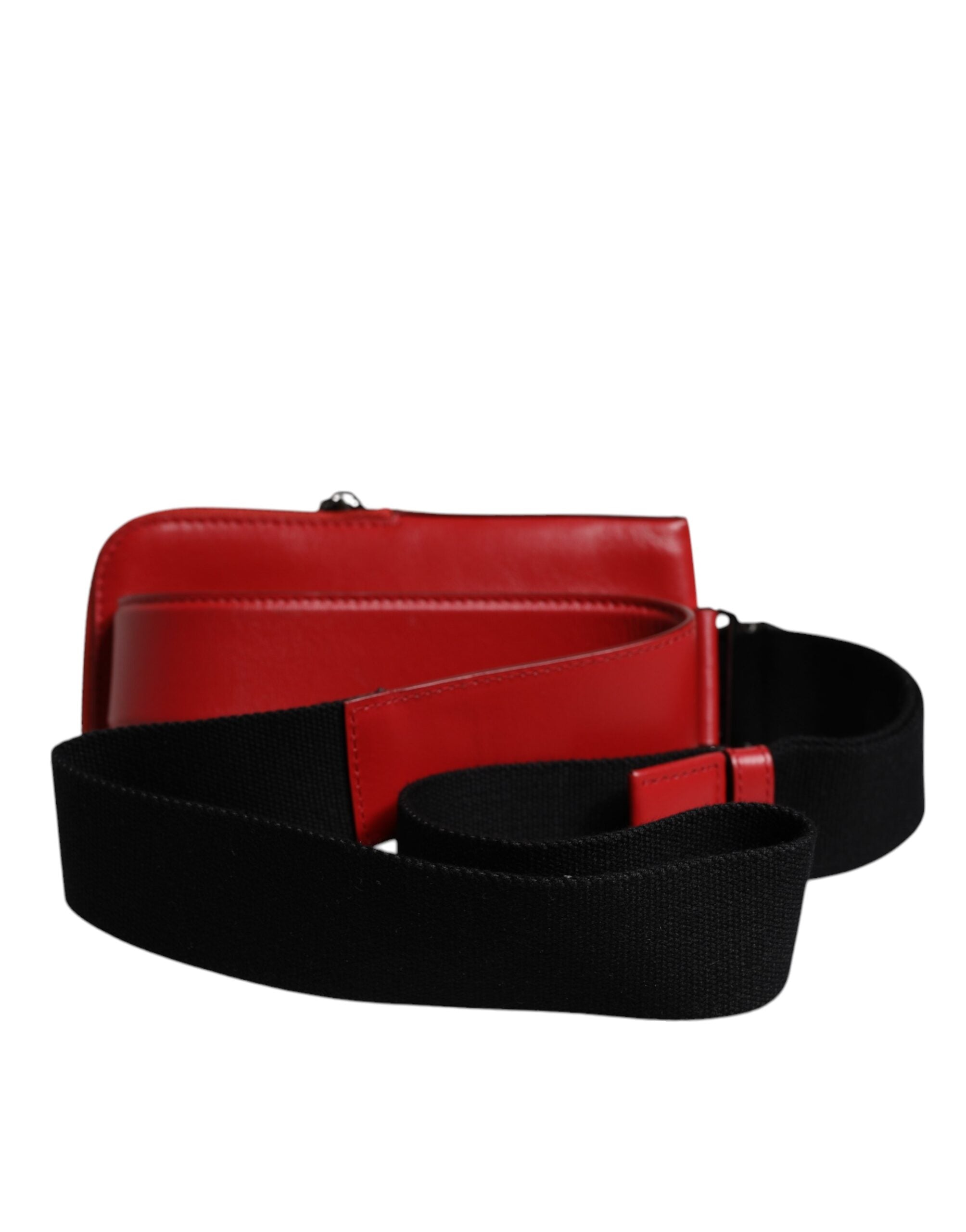 Dolce & Gabbana Red Calfskin Logo Purse Phone Belt Waist Bag - ACCEXO