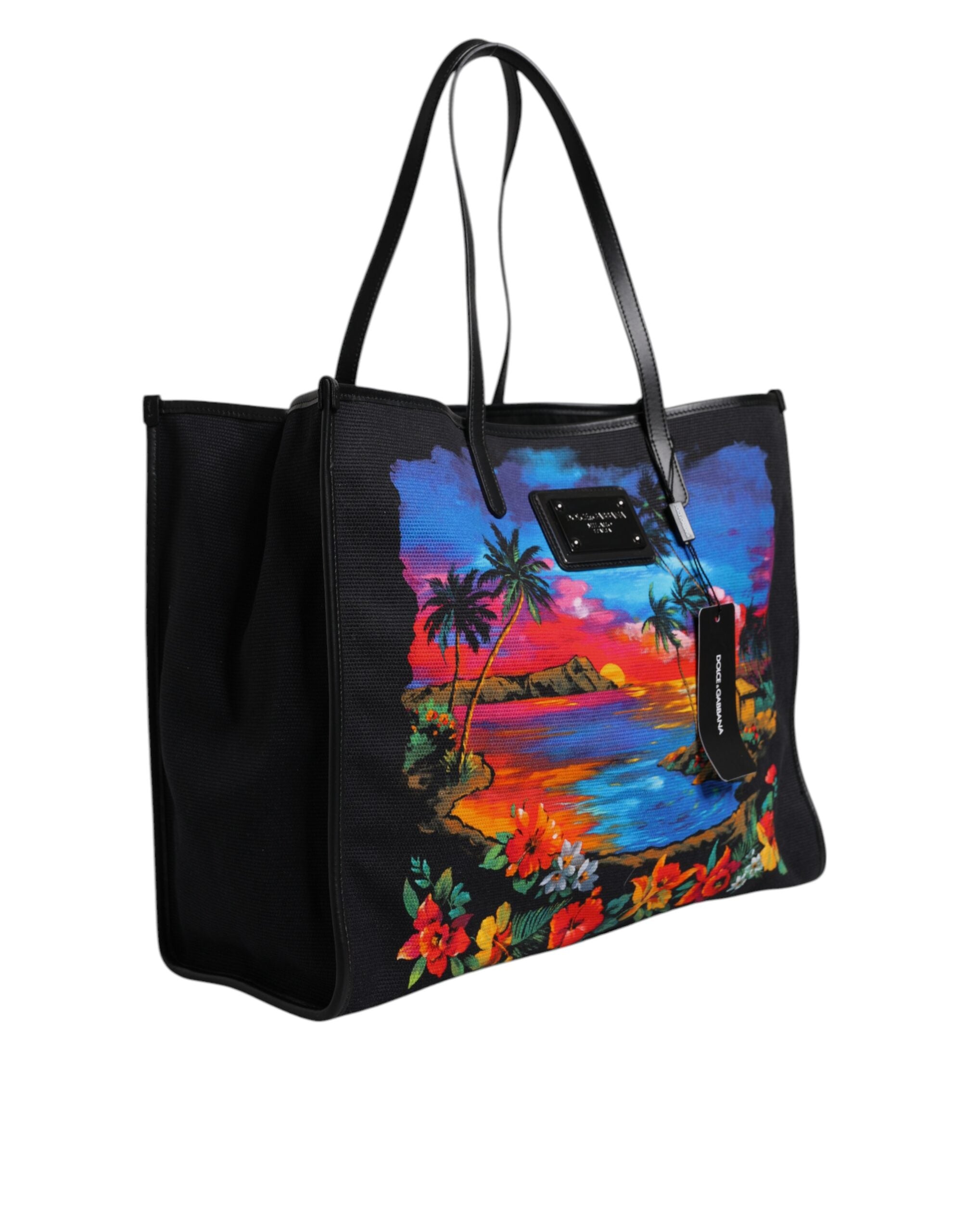 Dolce & Gabbana Multicolor Graphic Printed Top Handle Shopping Tote Bag - ACCEXO