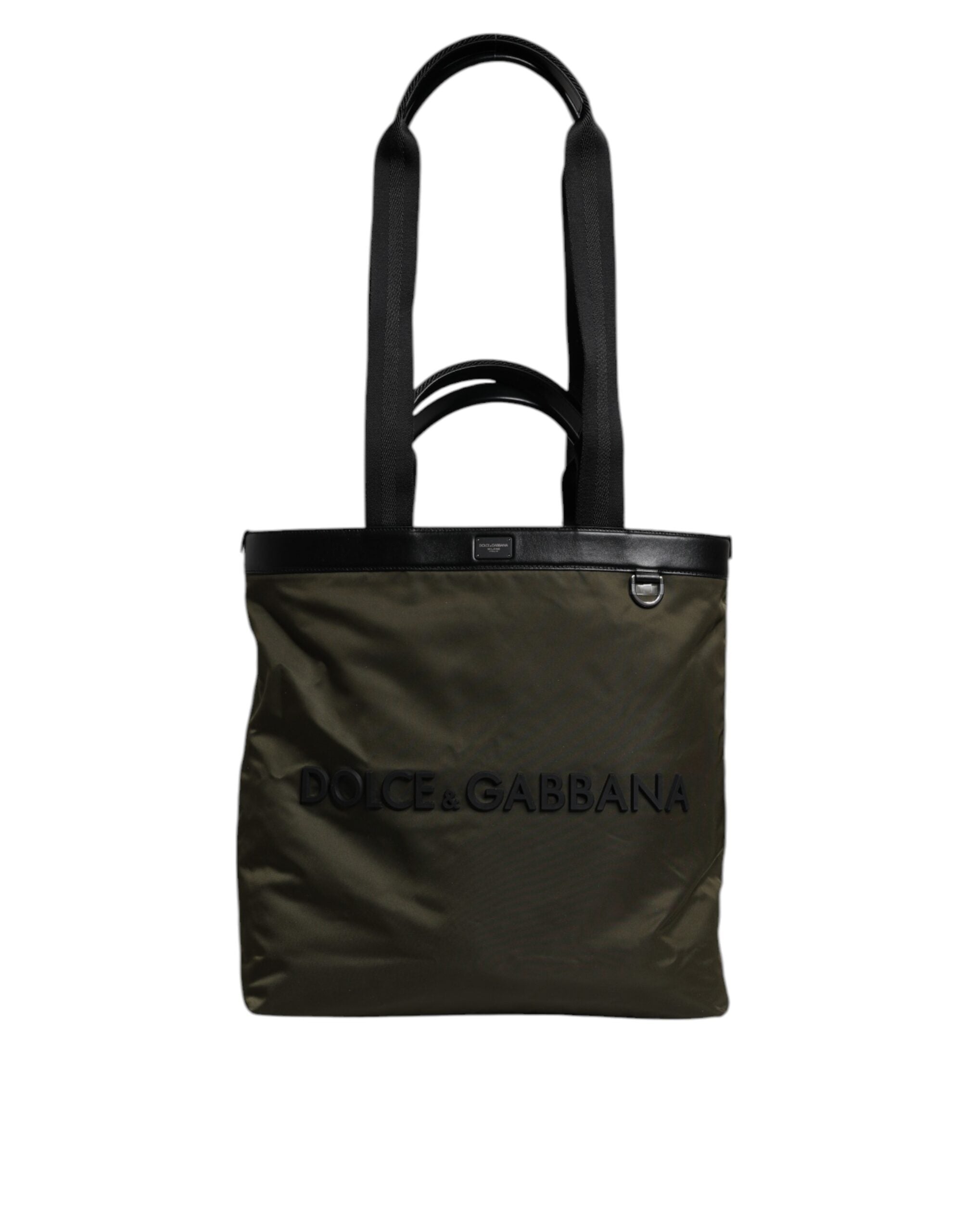 Dolce & Gabbana Military Green Nylon Shoulder Strap Tote Bag - ACCEXO