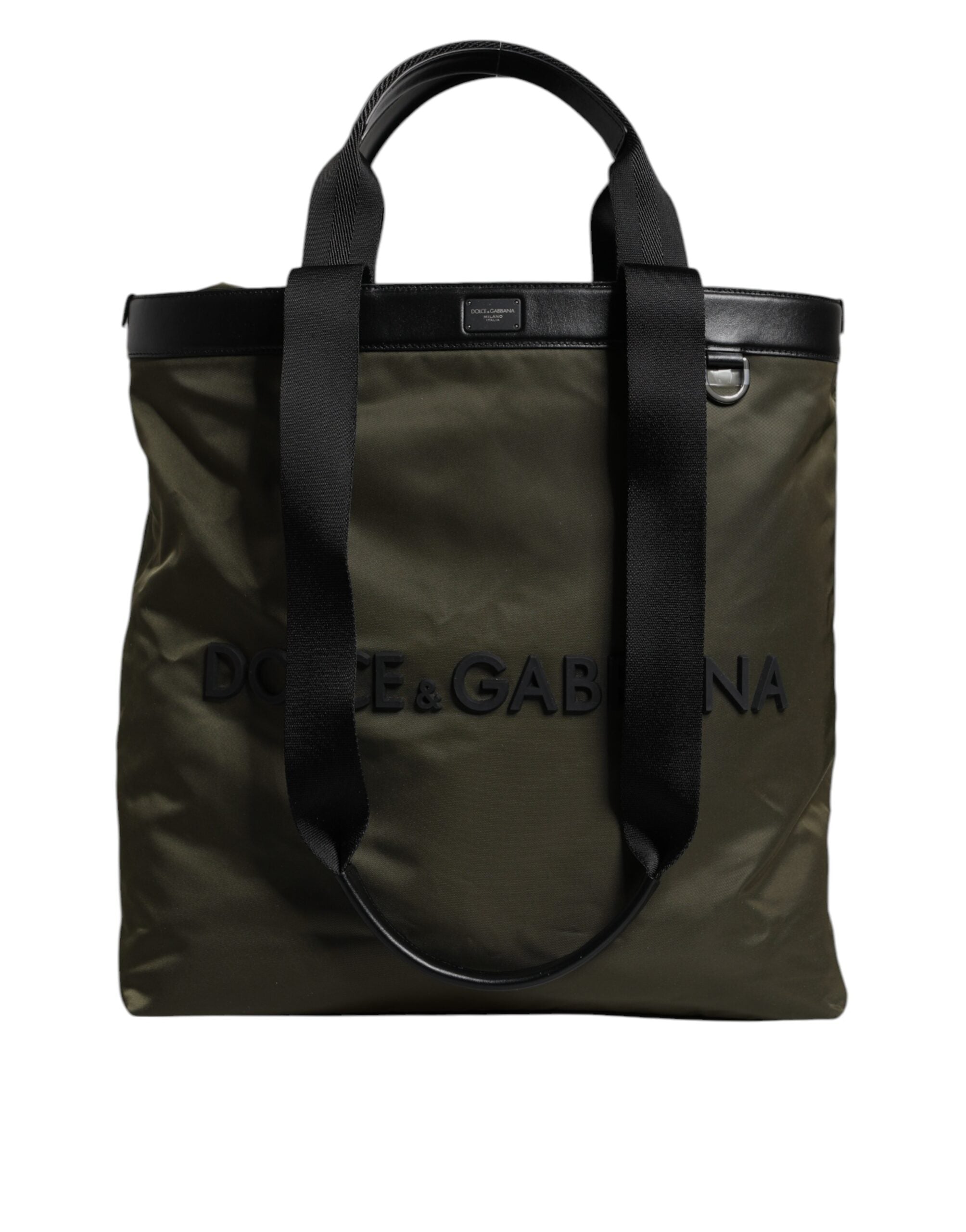 Dolce & Gabbana Military Green Nylon Shoulder Strap Tote Bag - ACCEXO