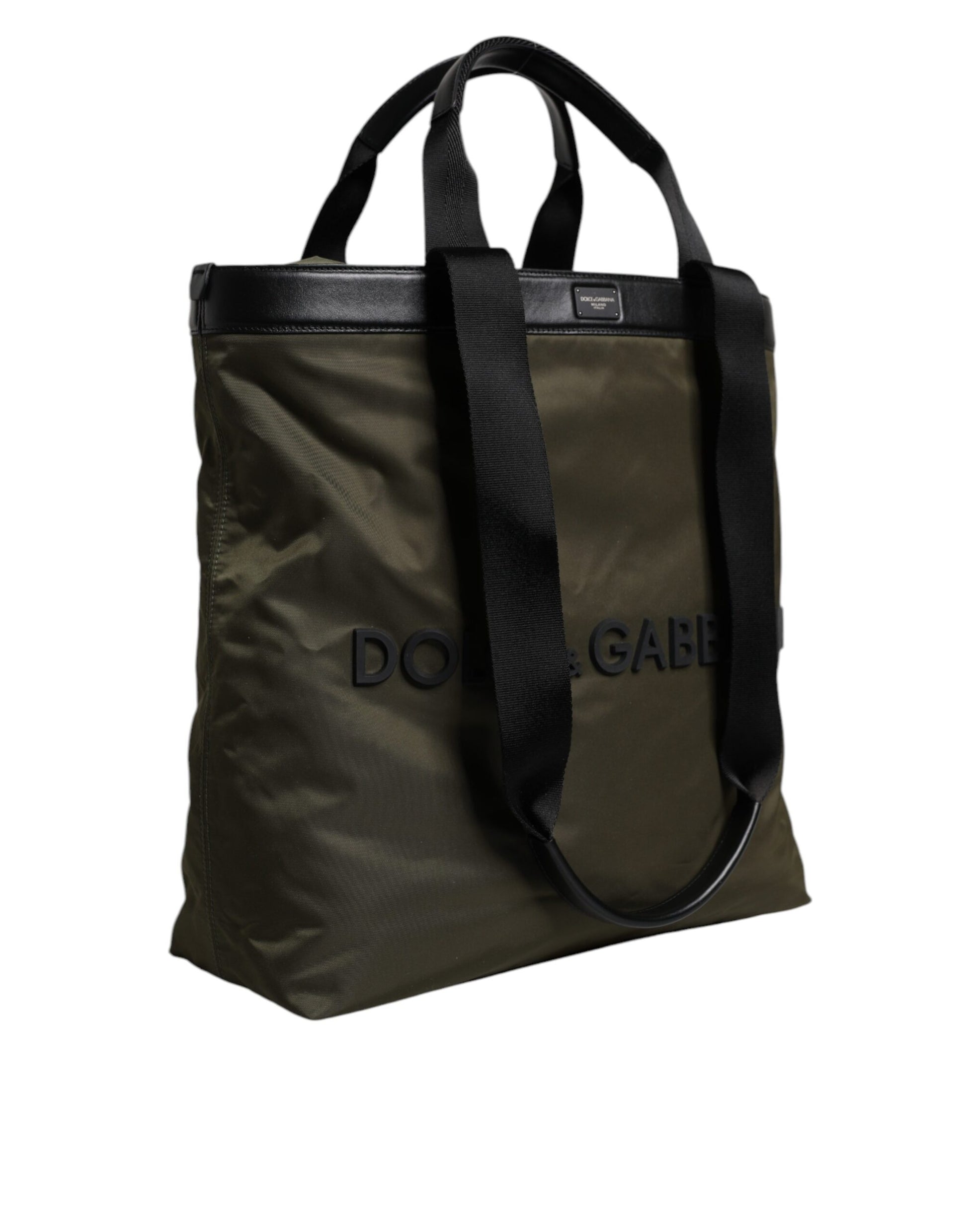Dolce & Gabbana Military Green Nylon Shoulder Strap Tote Bag - ACCEXO