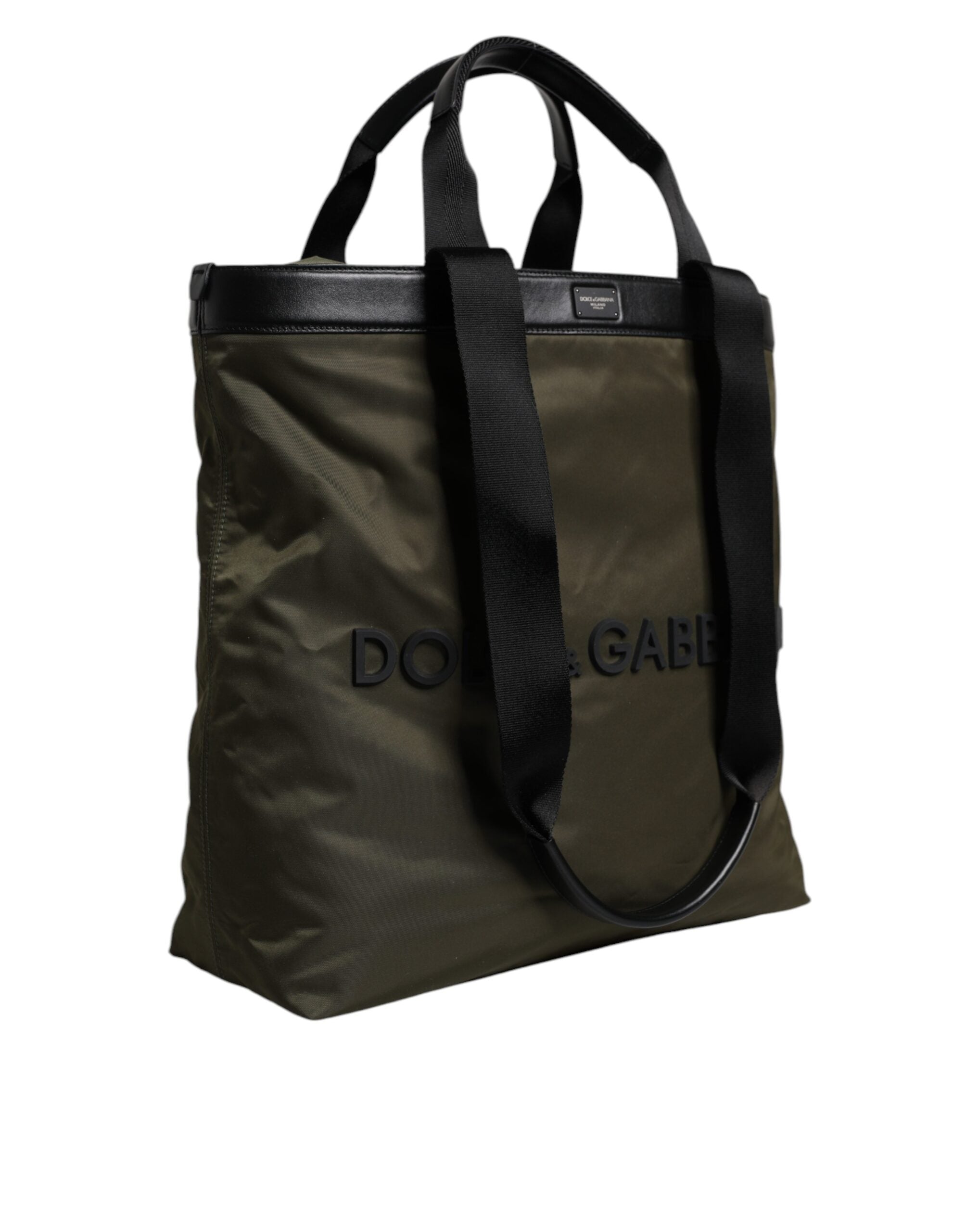 Dolce & Gabbana Military Green Nylon Shoulder Strap Tote Bag - ACCEXO